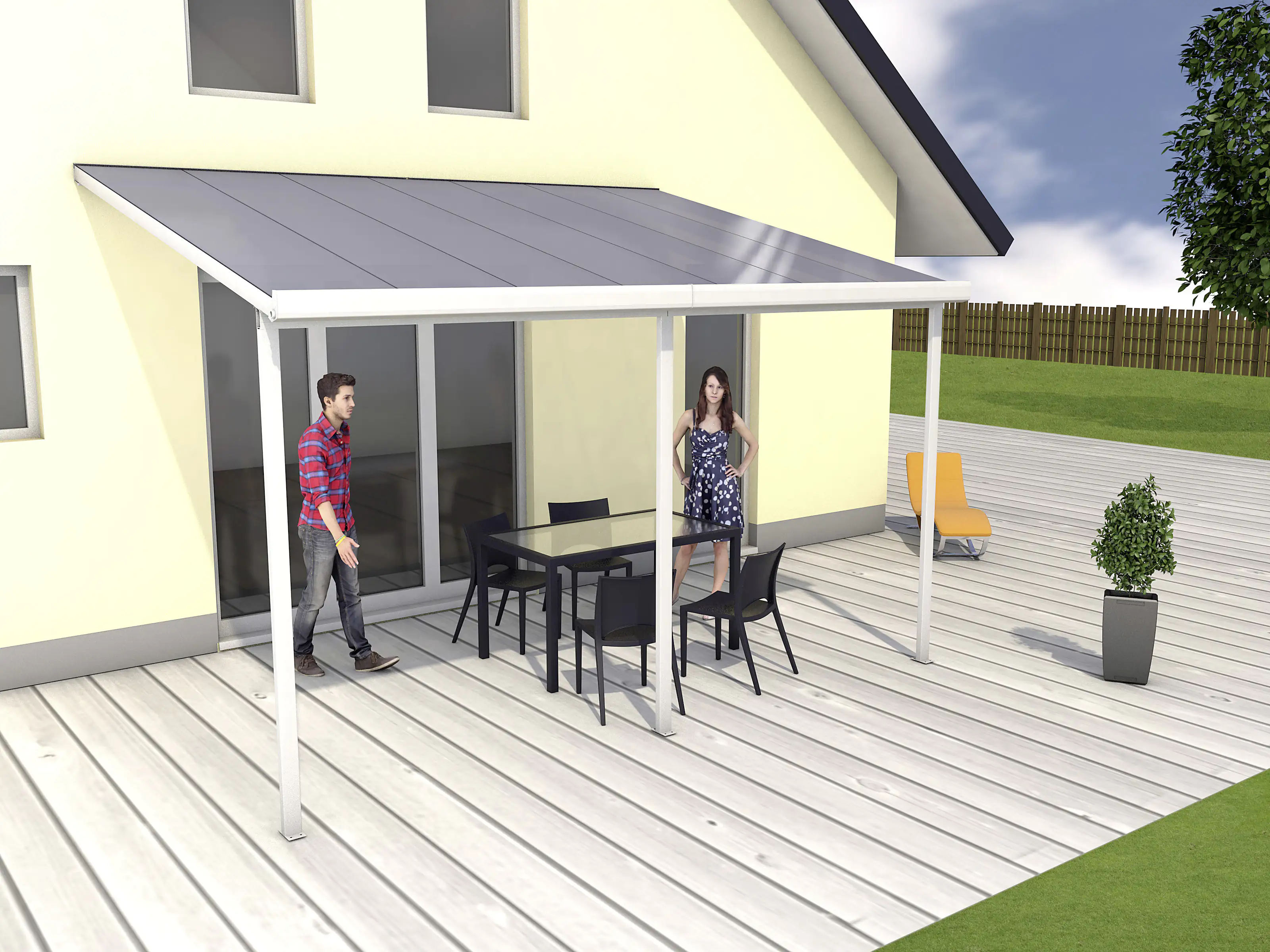 Gutta Terrassenüberdachung Basic 426x306cm weiß