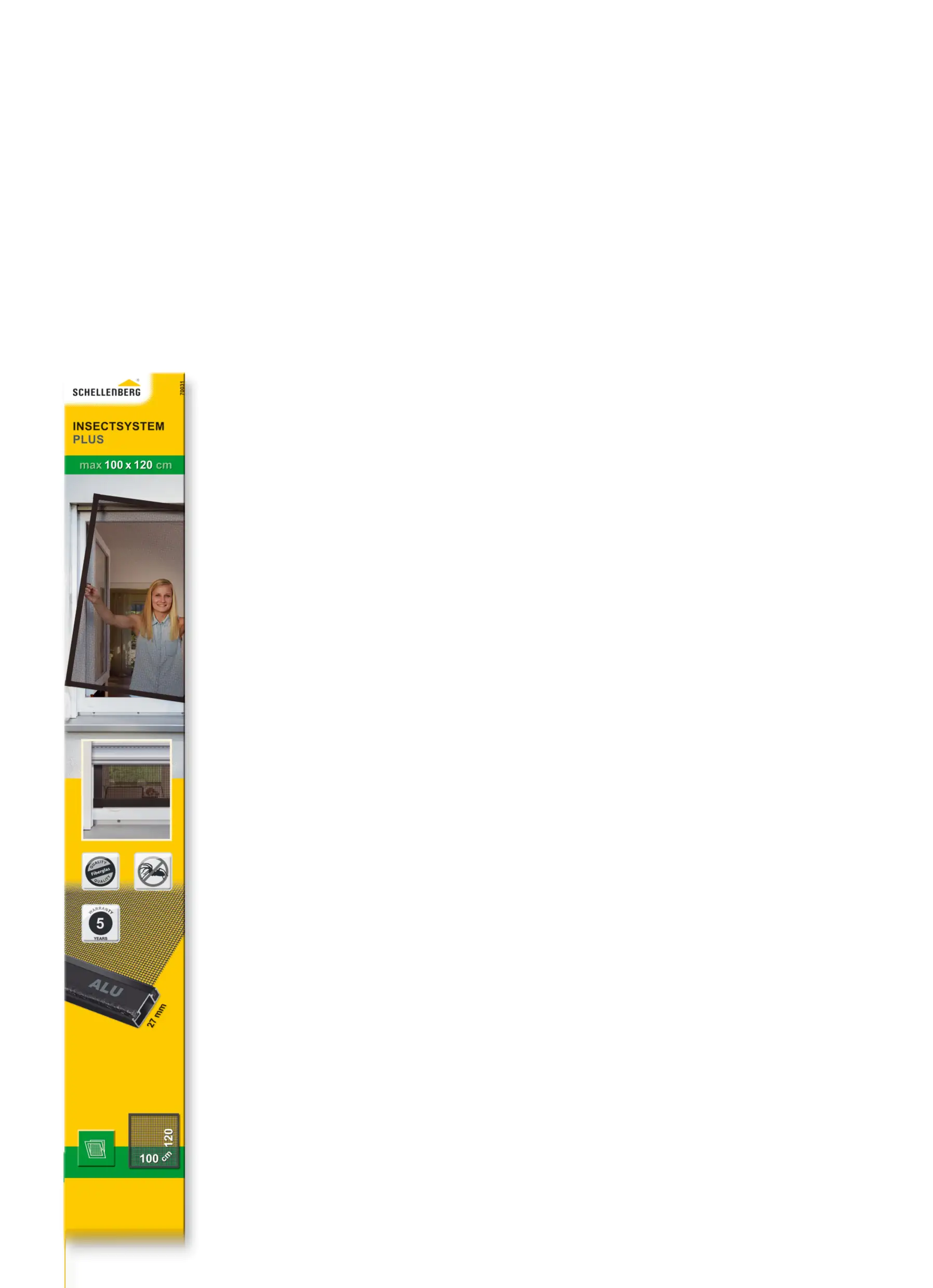 Schellenberg Fliegenschutz-Fenster PLUS 100 x 120 cm anthrazit/anthrazit kürzbar