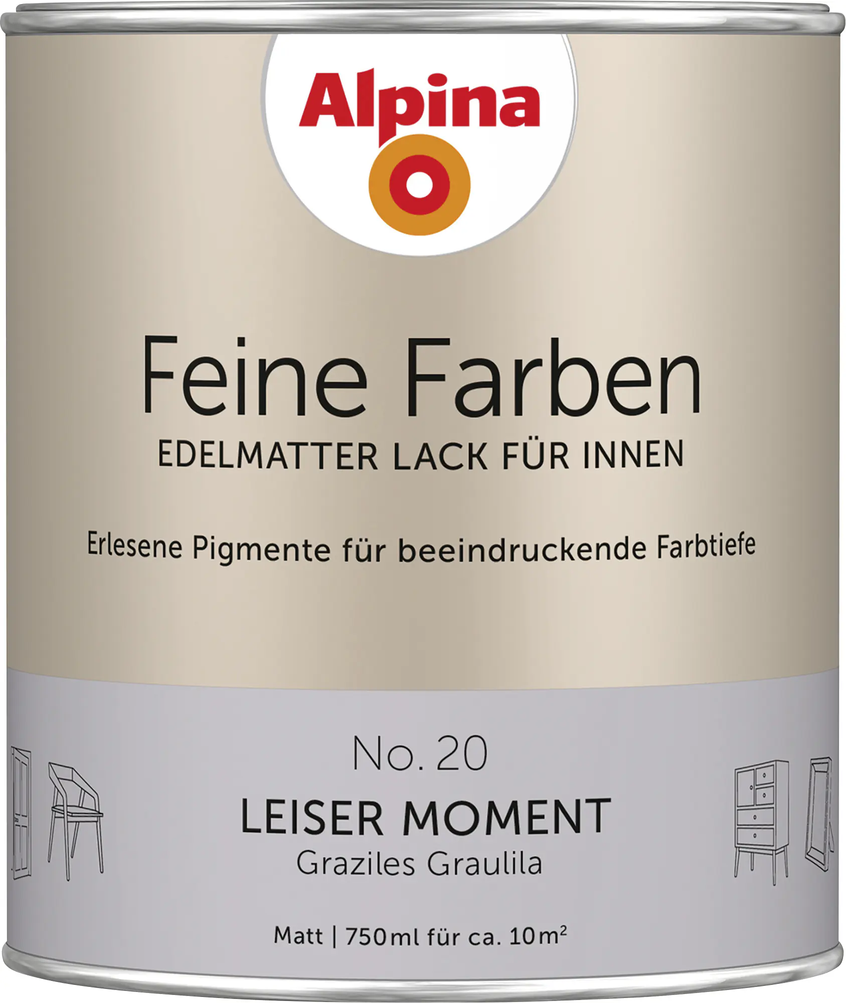 Alpina Feine Farben Lack No. 20 Leiser Moment - graulila 750 ml