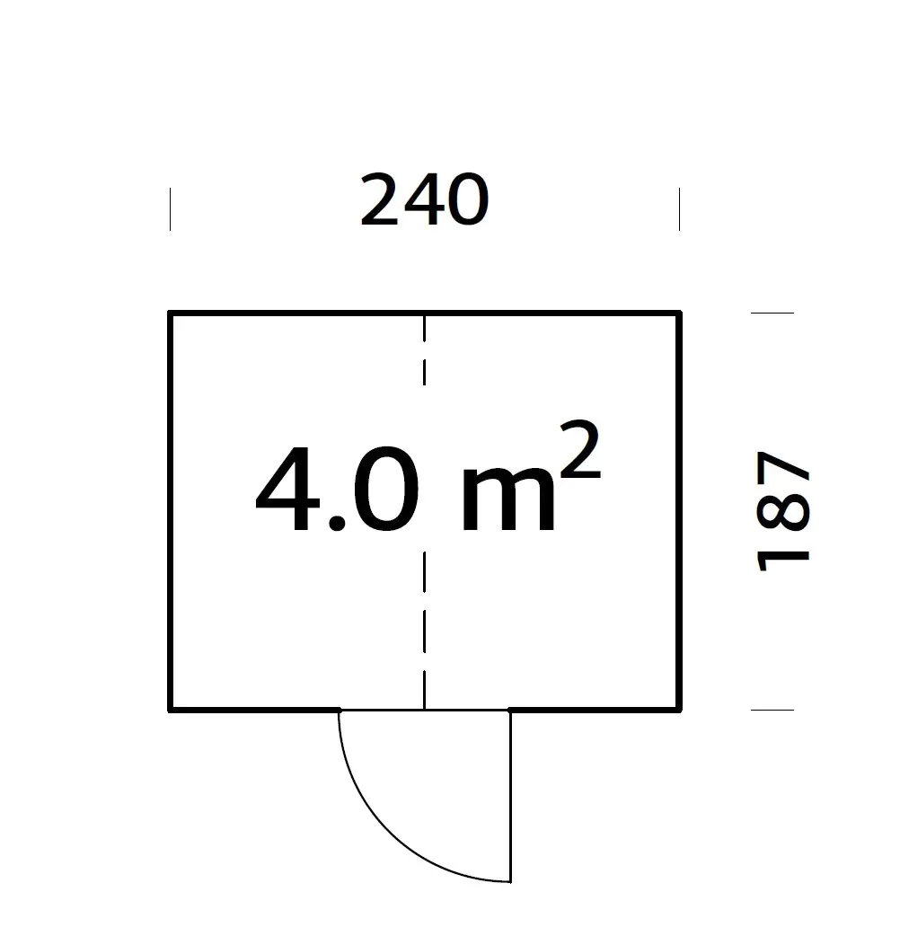 Palmako Geräteraum Emilia 240 x 187 cm 4,0 m² passend zu Gewächshaus Emilia