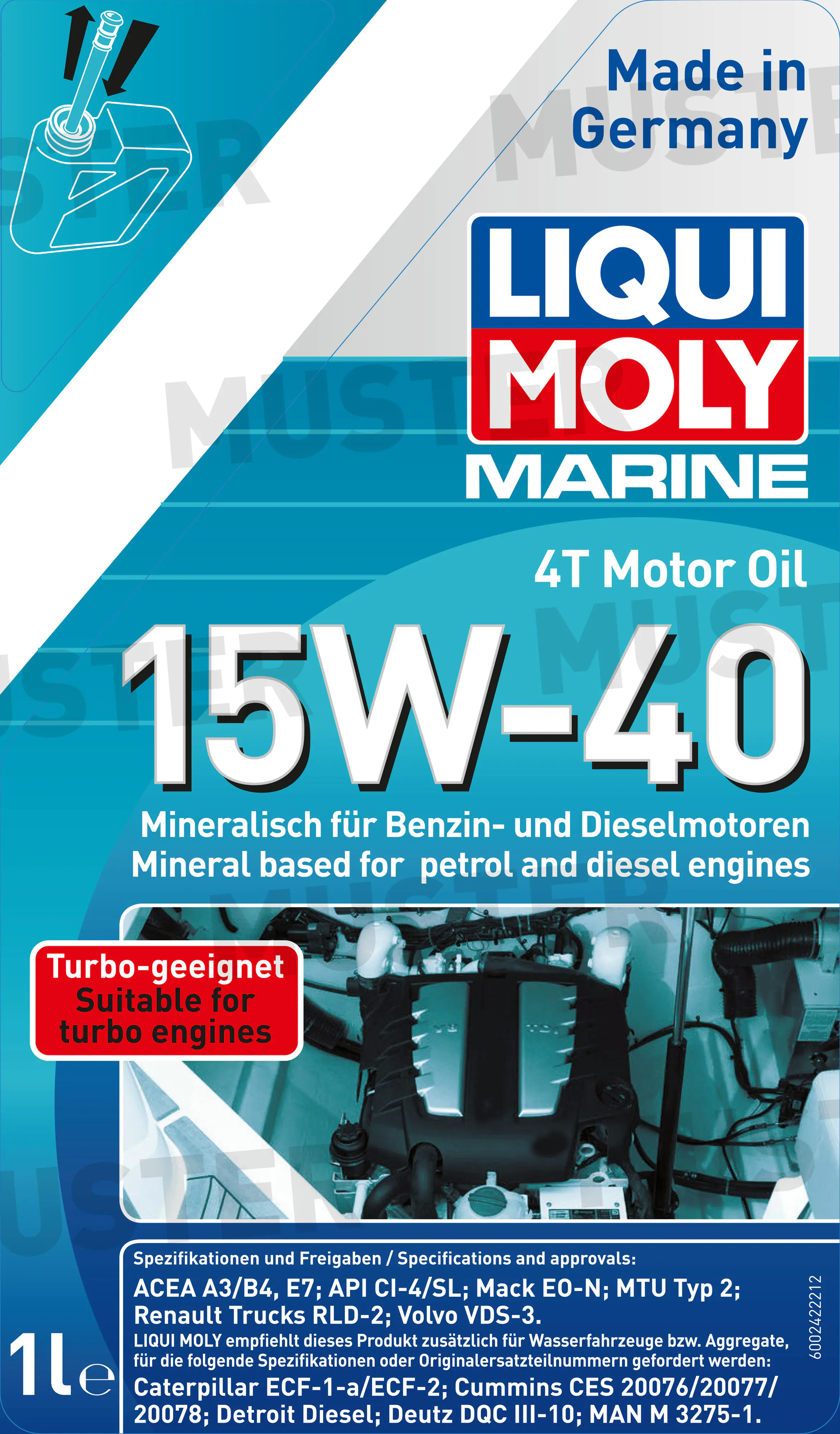 Liqui Moly 4-Takt Marine Motoröl 15W-40 1 L