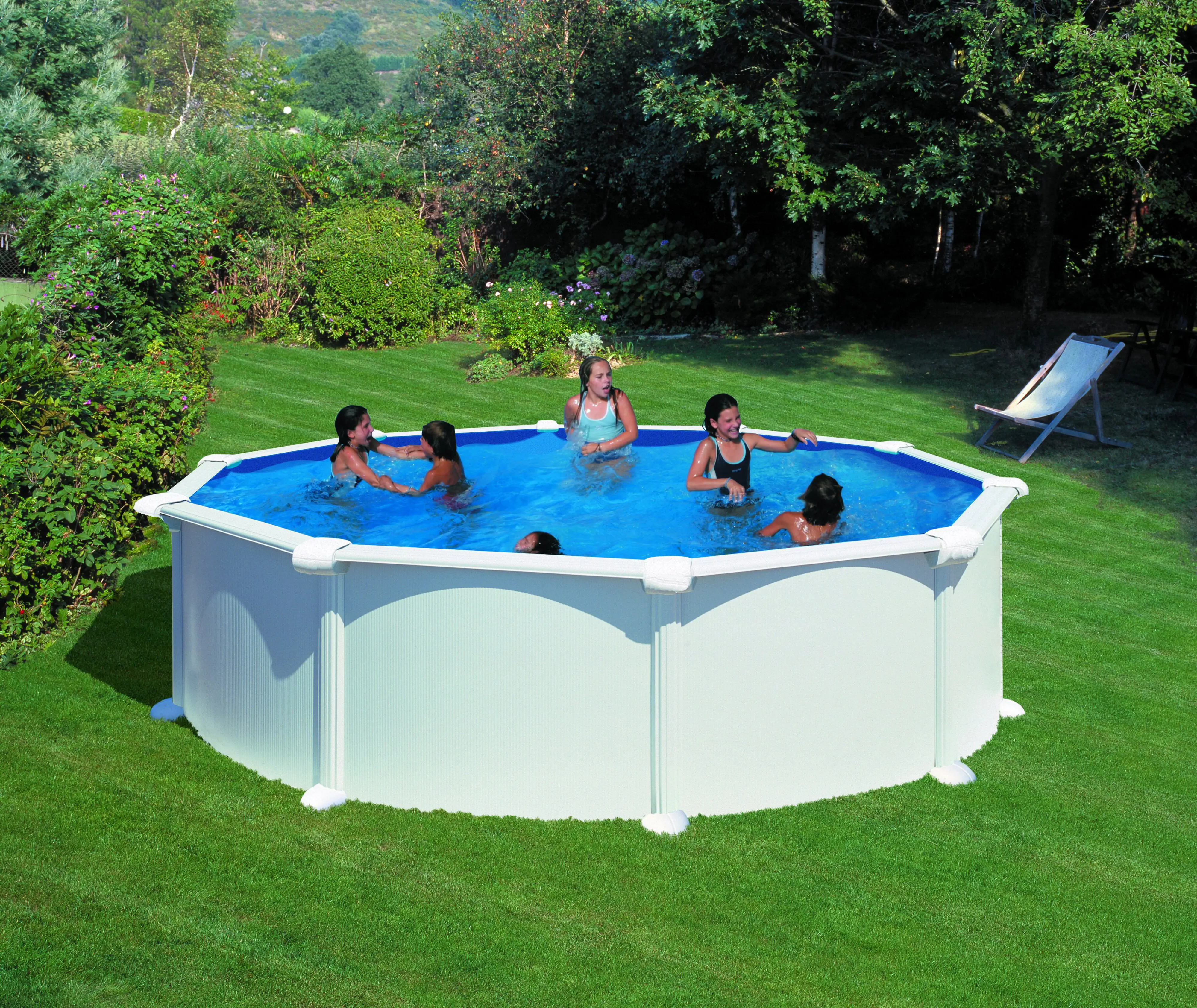 Gre Stahlwandpool Atlantis rund Ø 460 x 132 cm, weiß