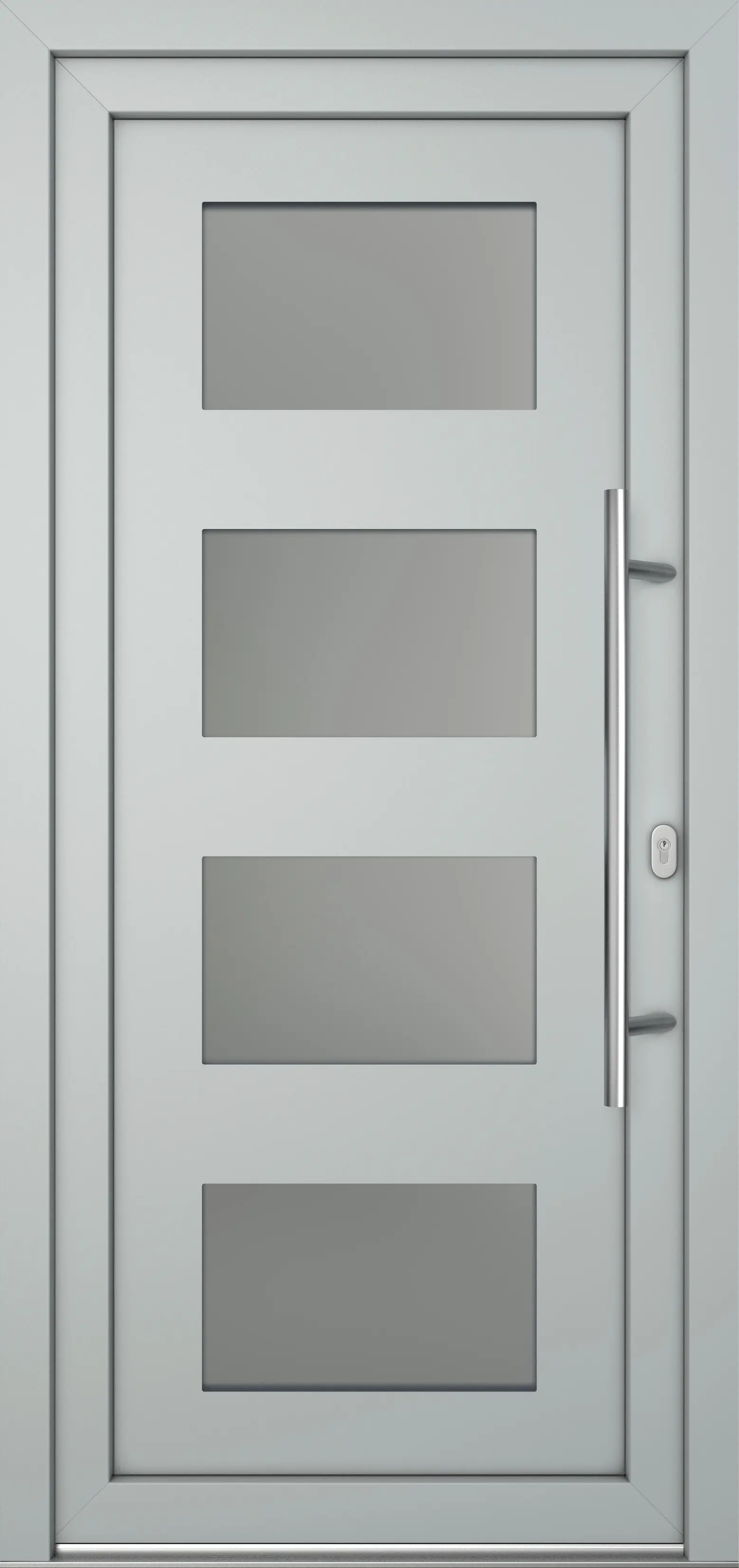 Meeth Haustür Optimal Pro PVC Modell 101 108 x 208 cm DIN Rechts weiß/lichtgrau