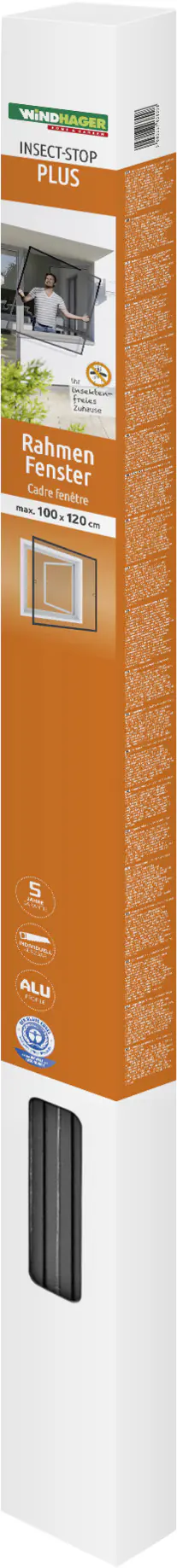 Windhager IS Fliegenschutz-Fenster Plus 140 x 150 cm schwarz/anthrazit