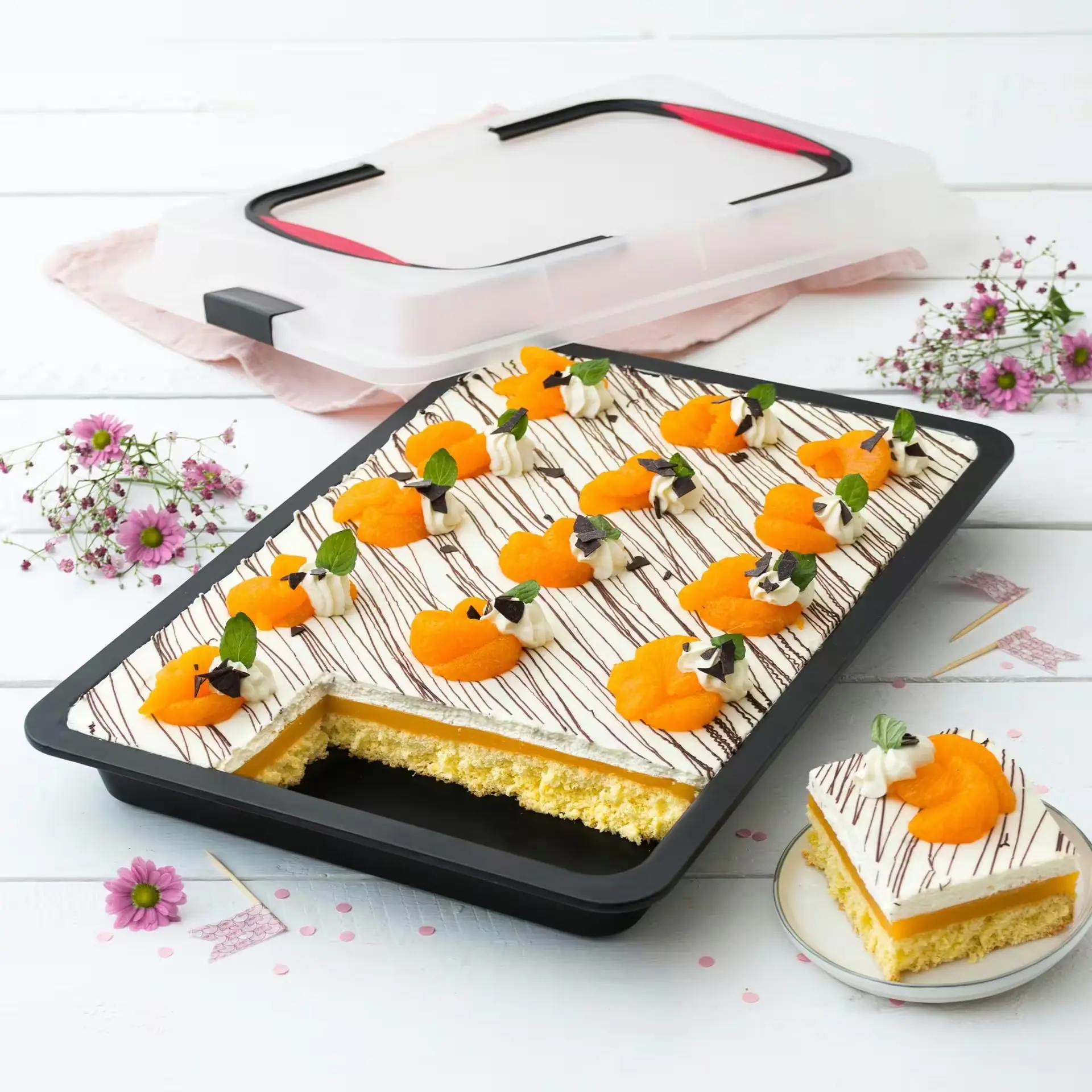 Zenker Blechkuchen-Container mit Haube 42 x 19 cm