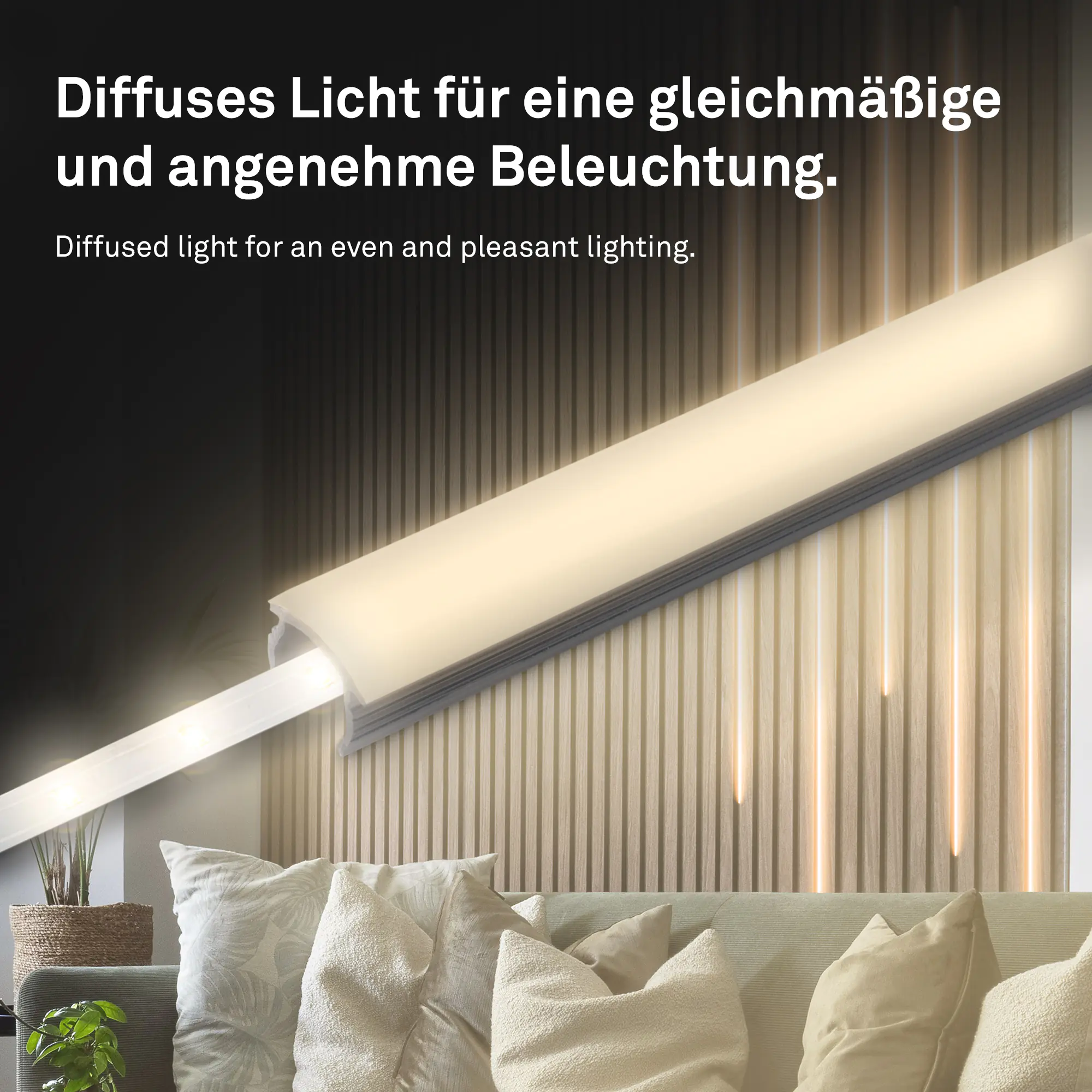 Brilloner PC Profil Pimp Diffusor your Panel 1,3 m, Kunststoff, 14-15 mm, rauchglas