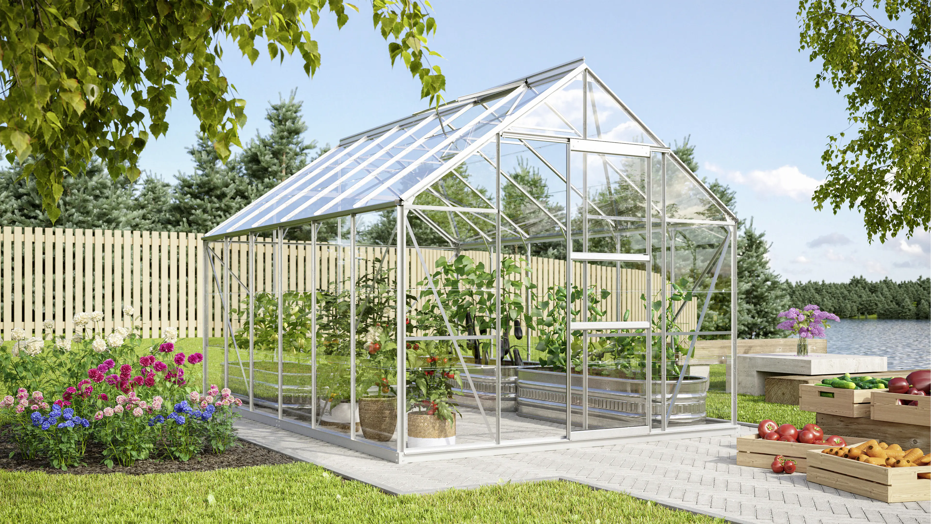 Vitavia Gewächshaus Merkur 9900 254 x 379 cm 3 mm ESG