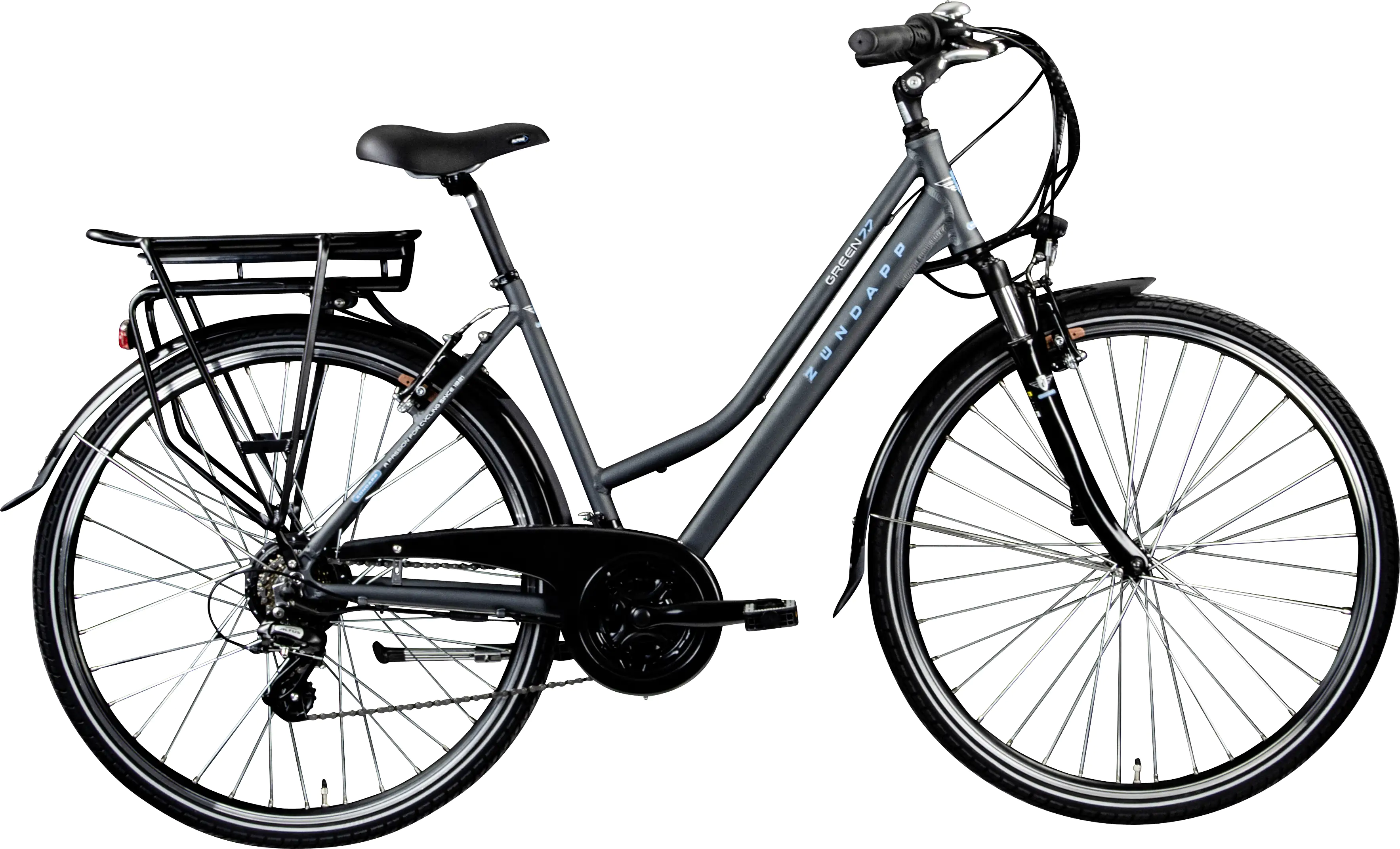 Zündapp E-Bike Trekking Green Damen 7.7 28 Zoll 21-Gang 536 Wh grau blau