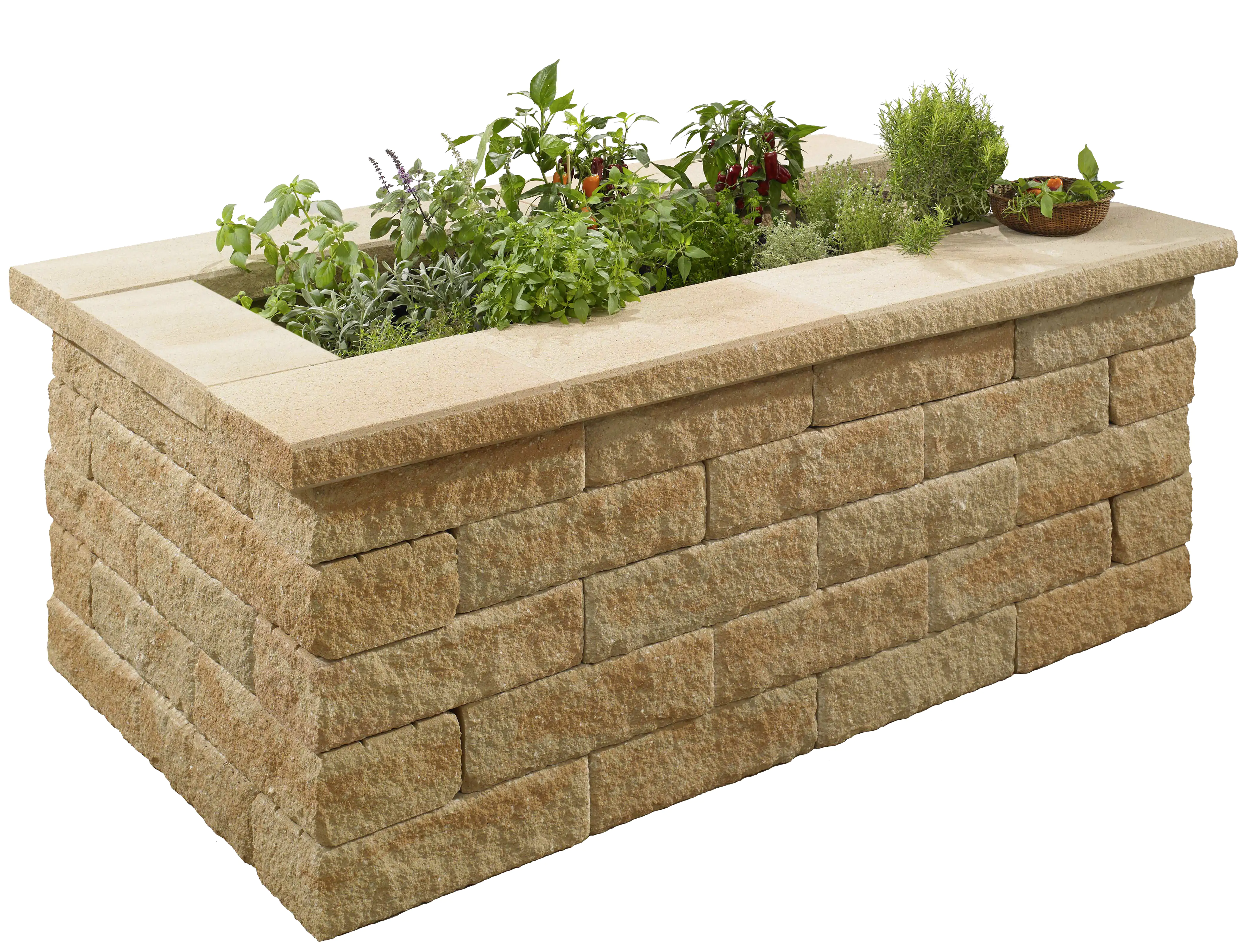 Kann Hochbeet-Set 3 Bruchstein 200 x 125 x 81 cm sandstein