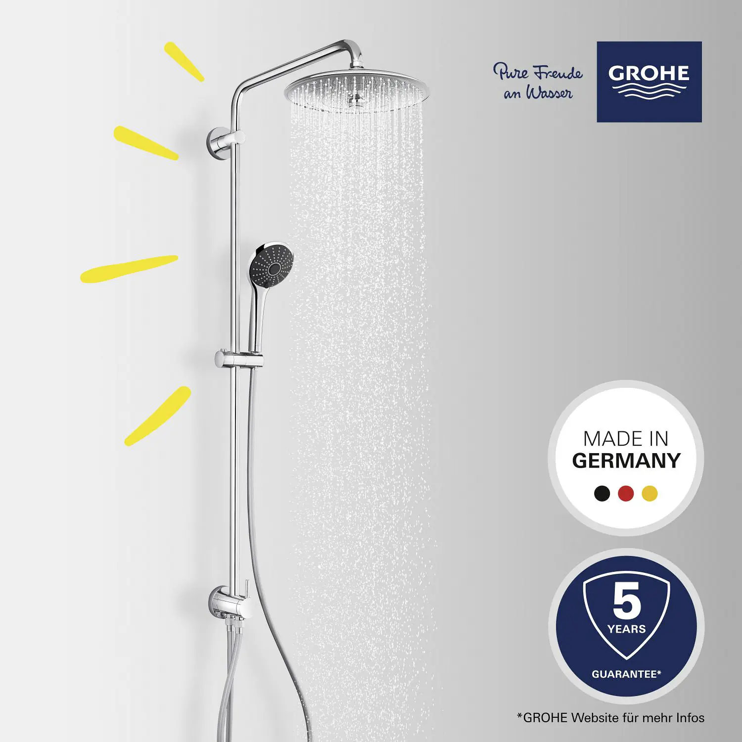 Grohe Kopfbrausesystem Vitalio Joy 260 verchromt, mit Umstellung