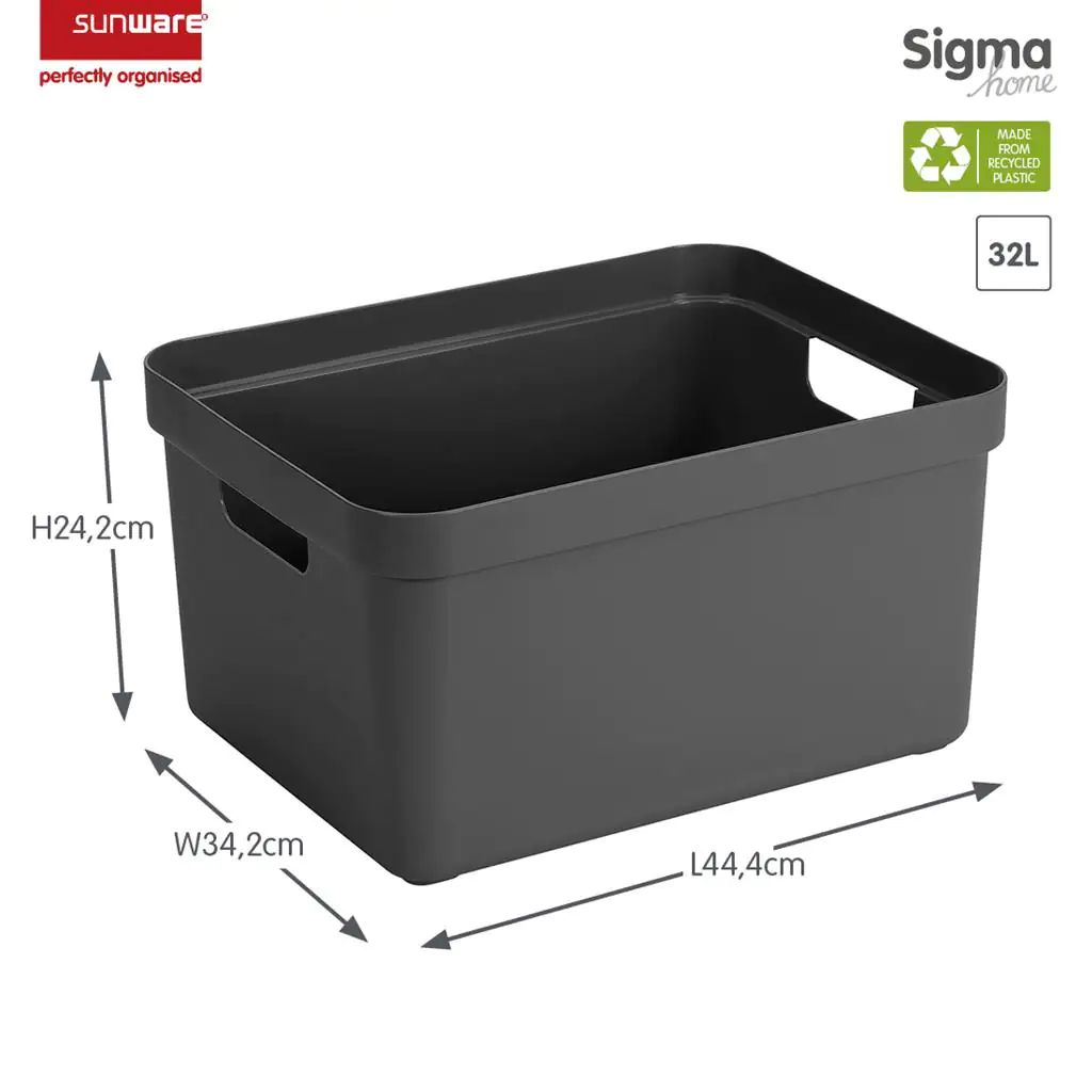 Sunware Aufbewahrungsbox Sigma Home 45,3 x 35,4 cm 32 L anthrazit