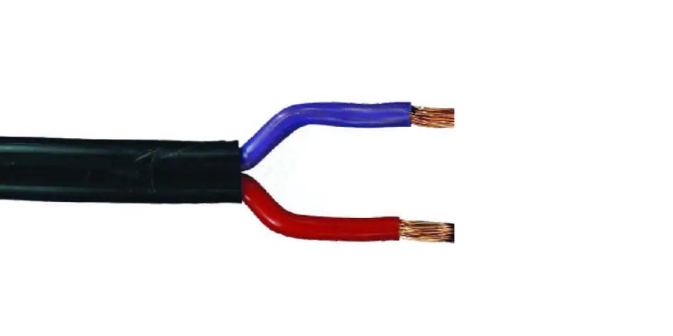 Halogenleitung 2 x 2,5 - 105 Grad - 1 Meter, schwarz