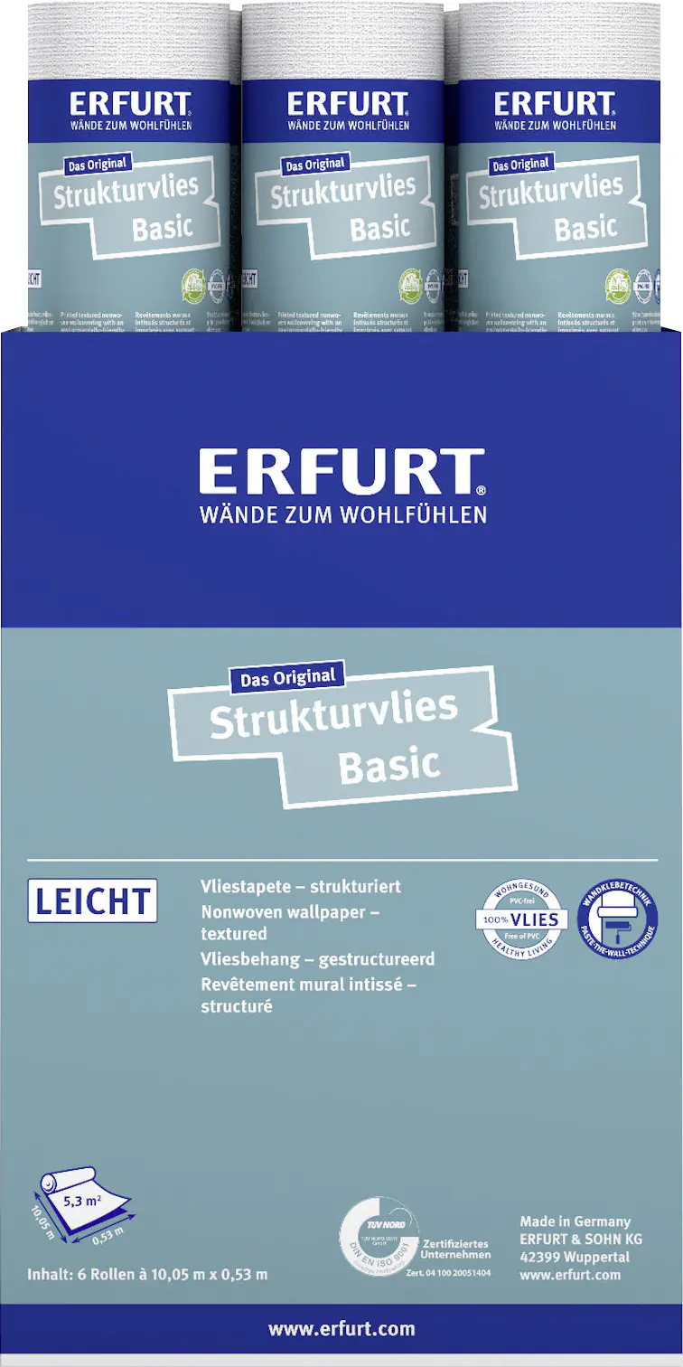 Erfurt Vliestapete Basic 407 weiß 10,05 x 0,53 m