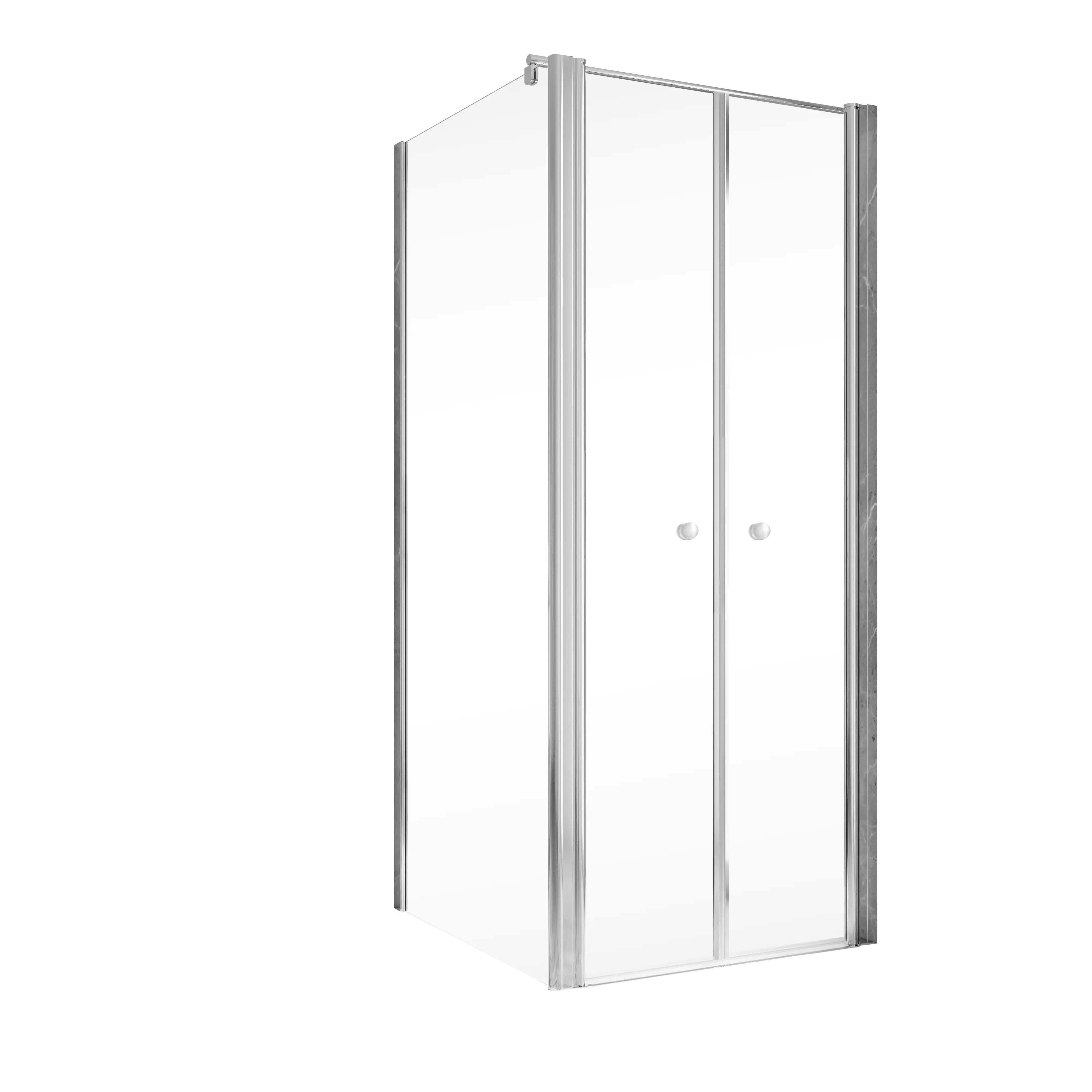 Schulte Pendeltür und Seitenwand links 90 x 90 x 200 cm Garant 2.0 Chromoptik Türanschlag rechts