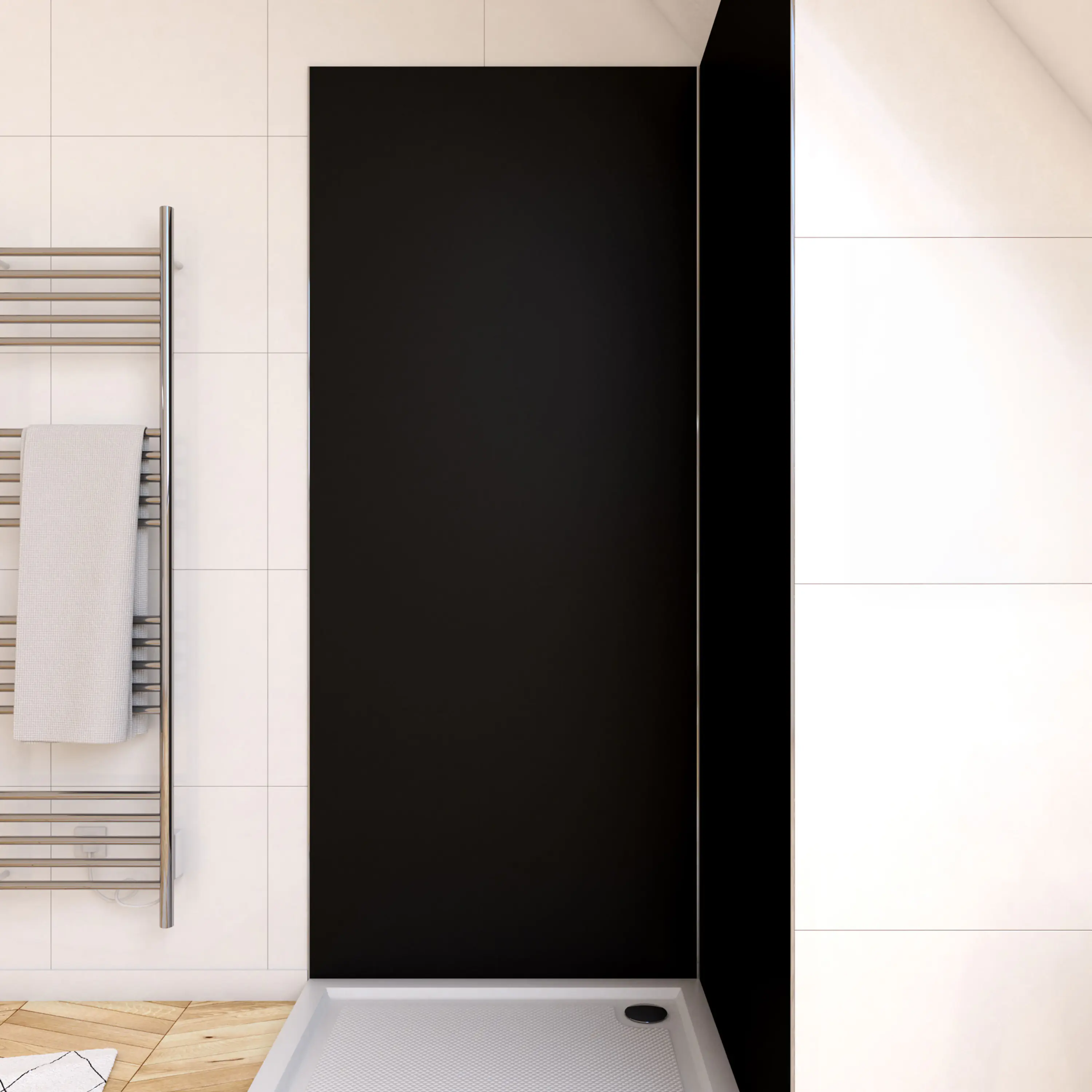 DSK Duschrückwand Panel Satin Black 90 x 210 cm