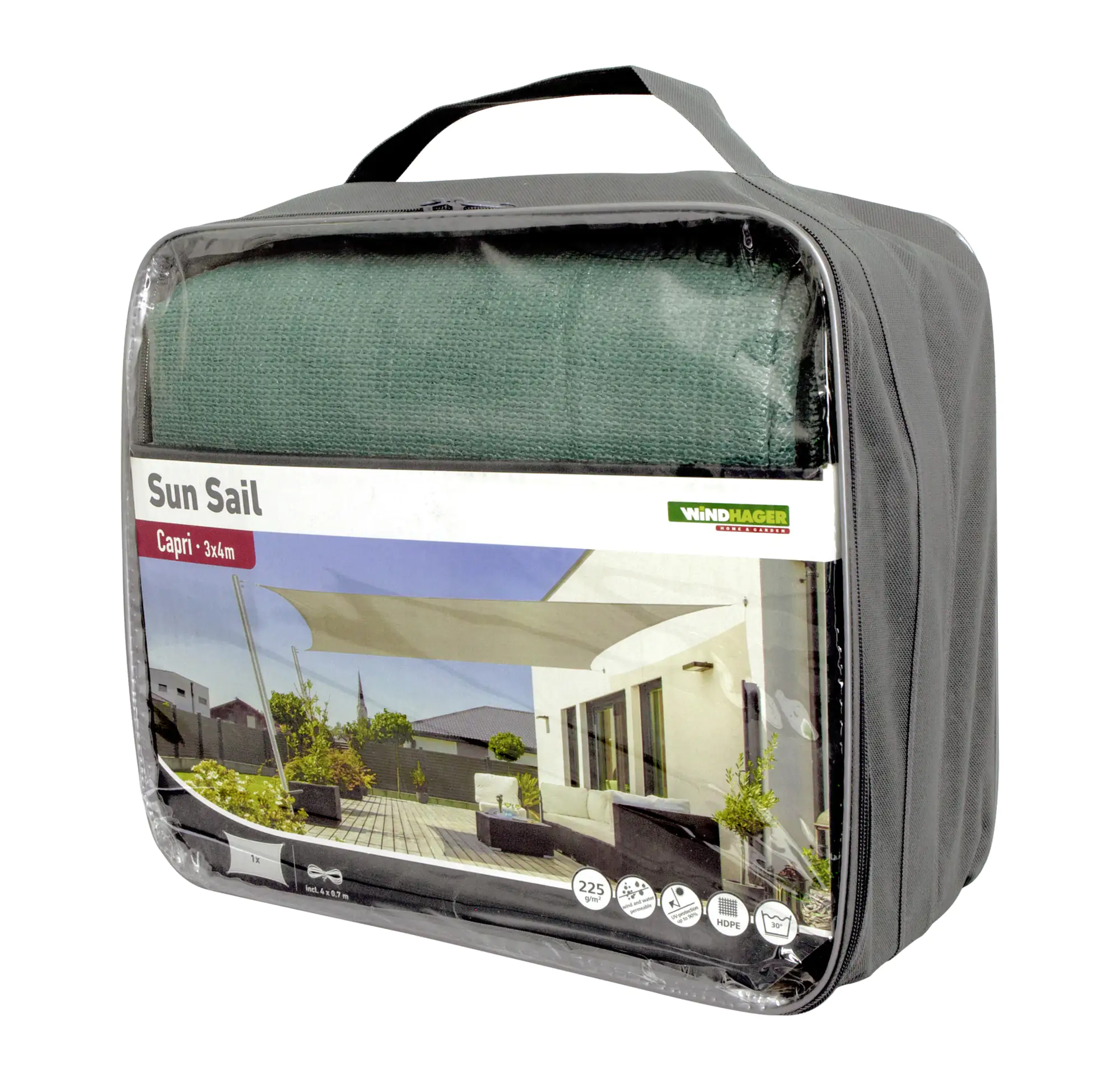 Windhager Sonnensegel Capri olive 3 x 4 m