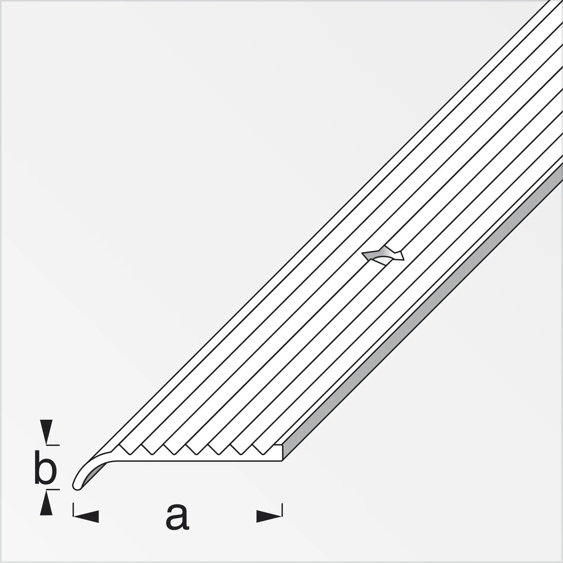 alfer Rundabschlussprofil 2 m, 25 x 6 mm Aluminium eloxiert silber
