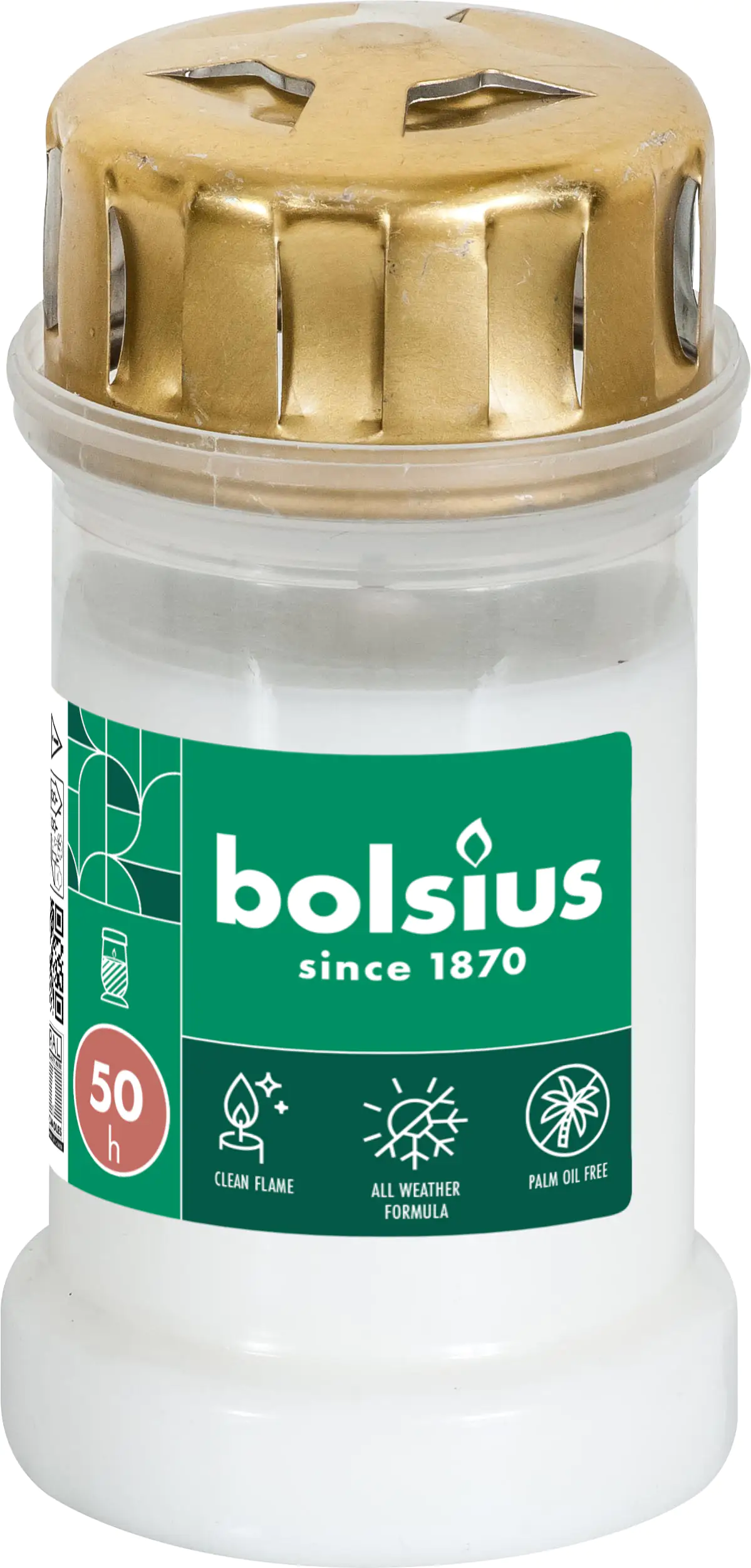 Bolsius Grablicht Nr. 3 weiß mit Deckel