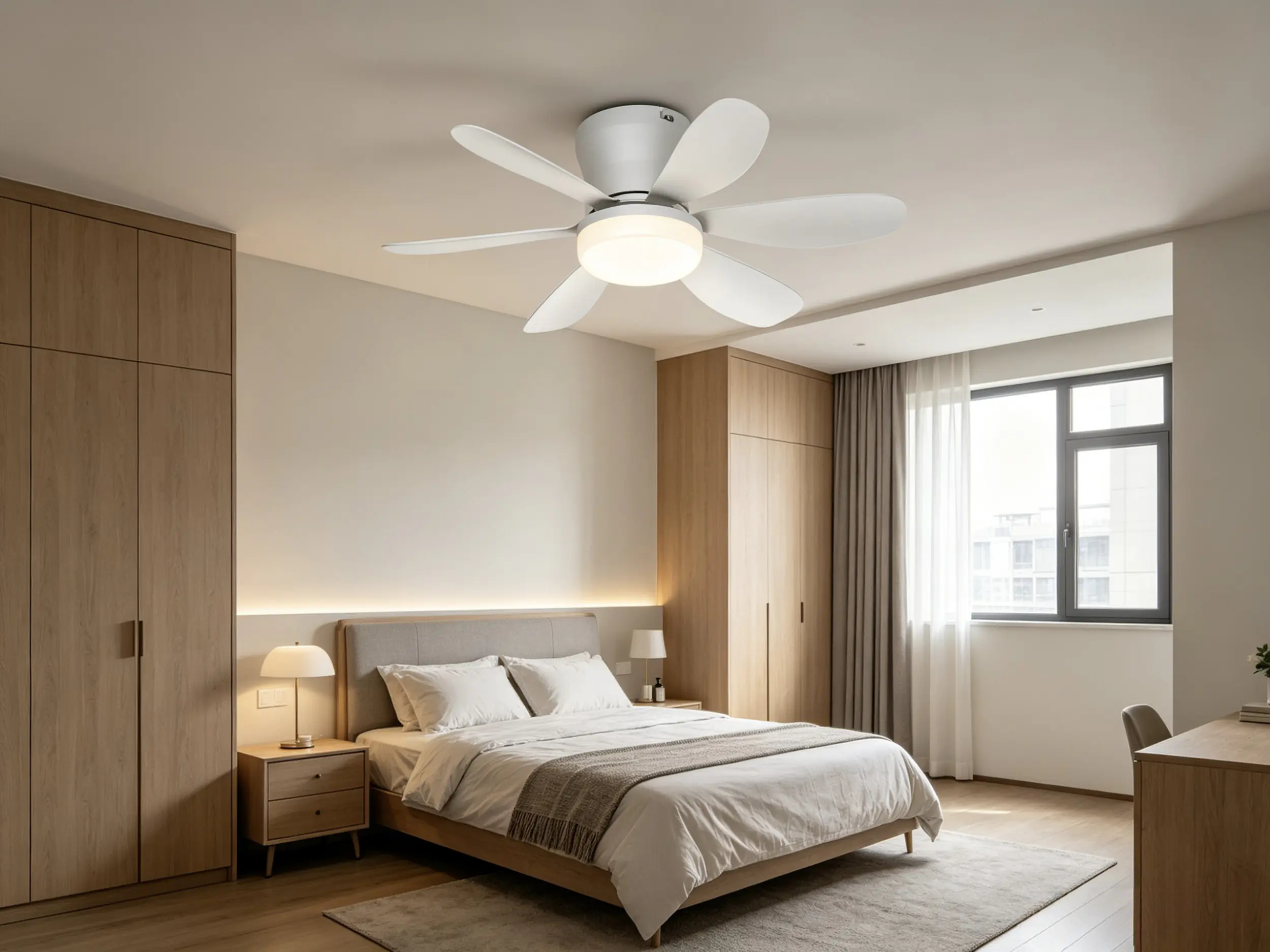LED-Deckenventilator Chic weiß dimmbar Ø 51 cm