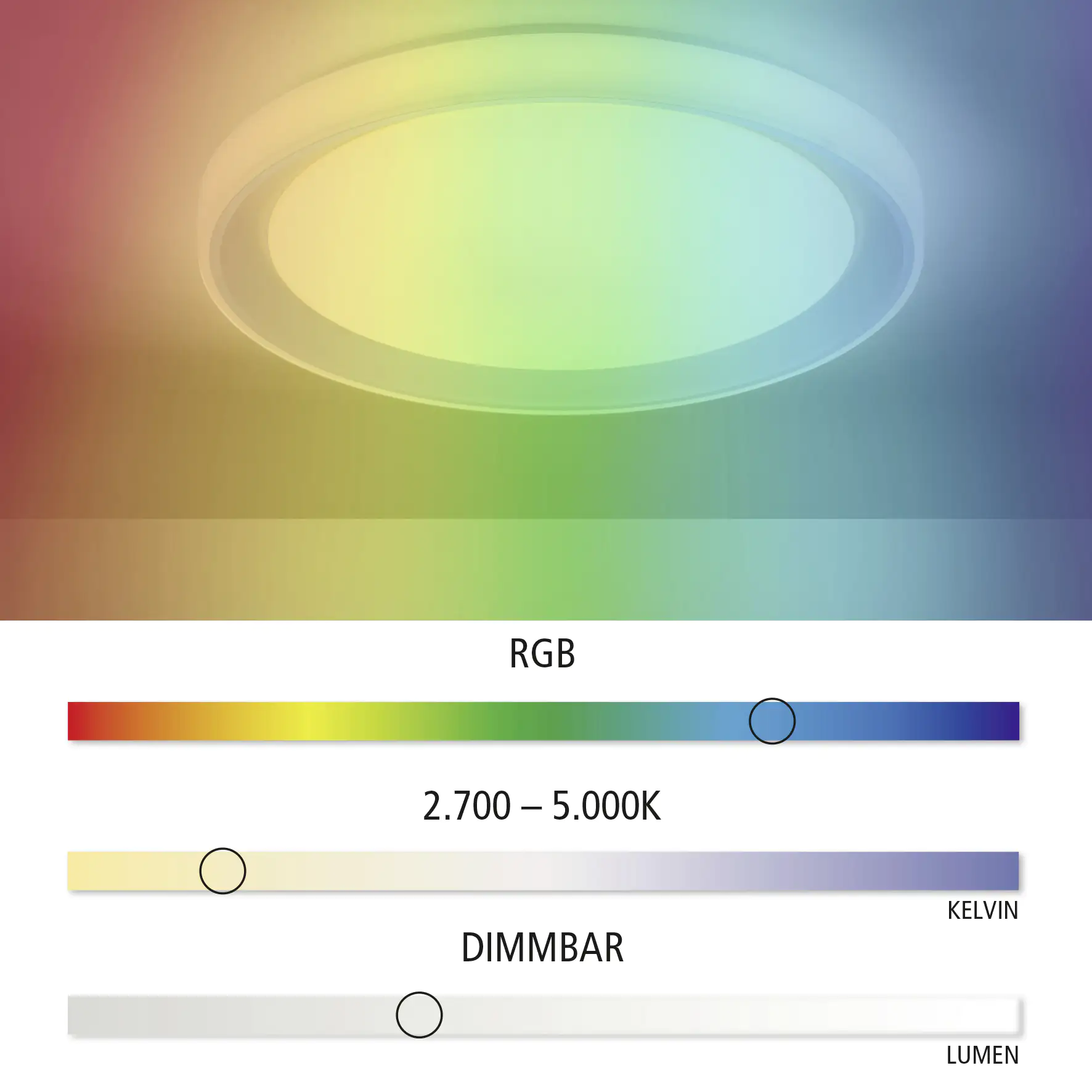 JustLight LED Deckenleuchte Disc Lola Smart schwarz, Smart Home