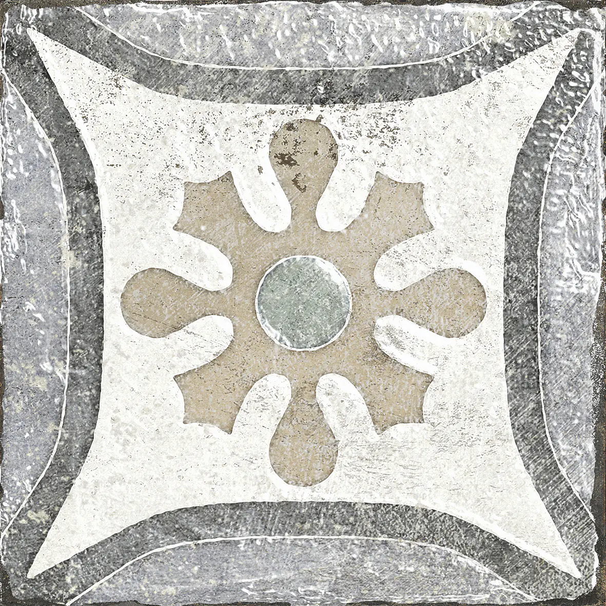 Bodenfliese Feinsteinzeug Marrakesh 20 x 20 cm blau-beige