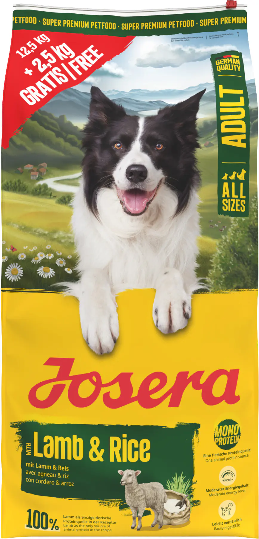 Josera Hundetrockenfutter Adult glutenfrei 15 kg Lamm & Reis