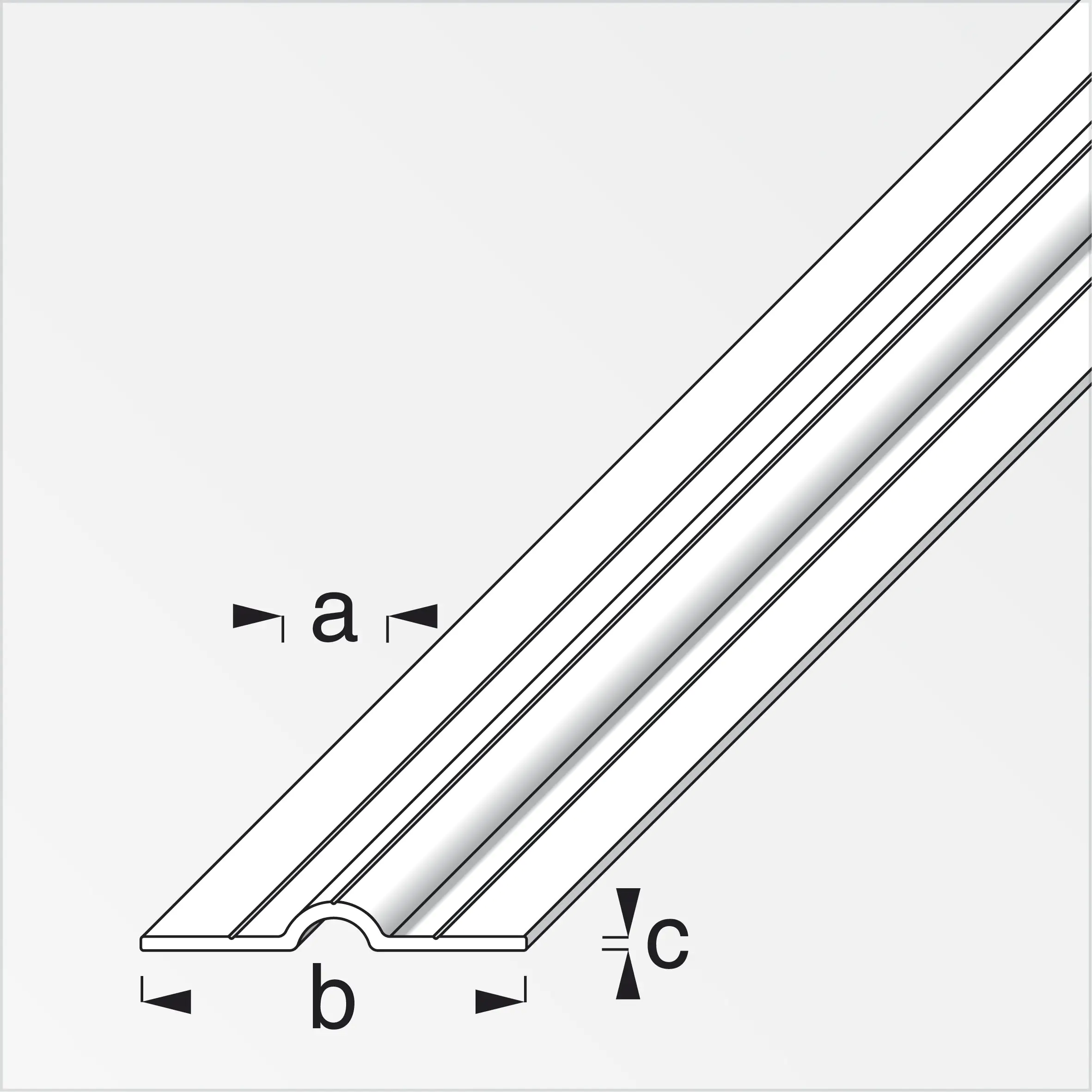 alfer Rohrschelle, kurz 1 m, 11.5 x 41.5 x 1.5 mm Aluminium roh blank