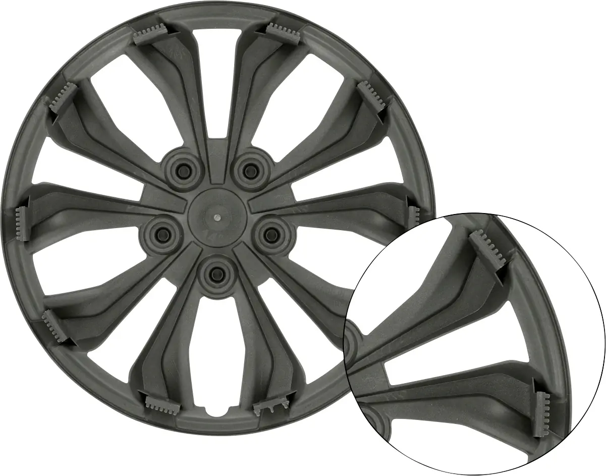 Unitec Radzierblende Daytona 35 cm (14 Zoll) schwarz silber 4 Stück