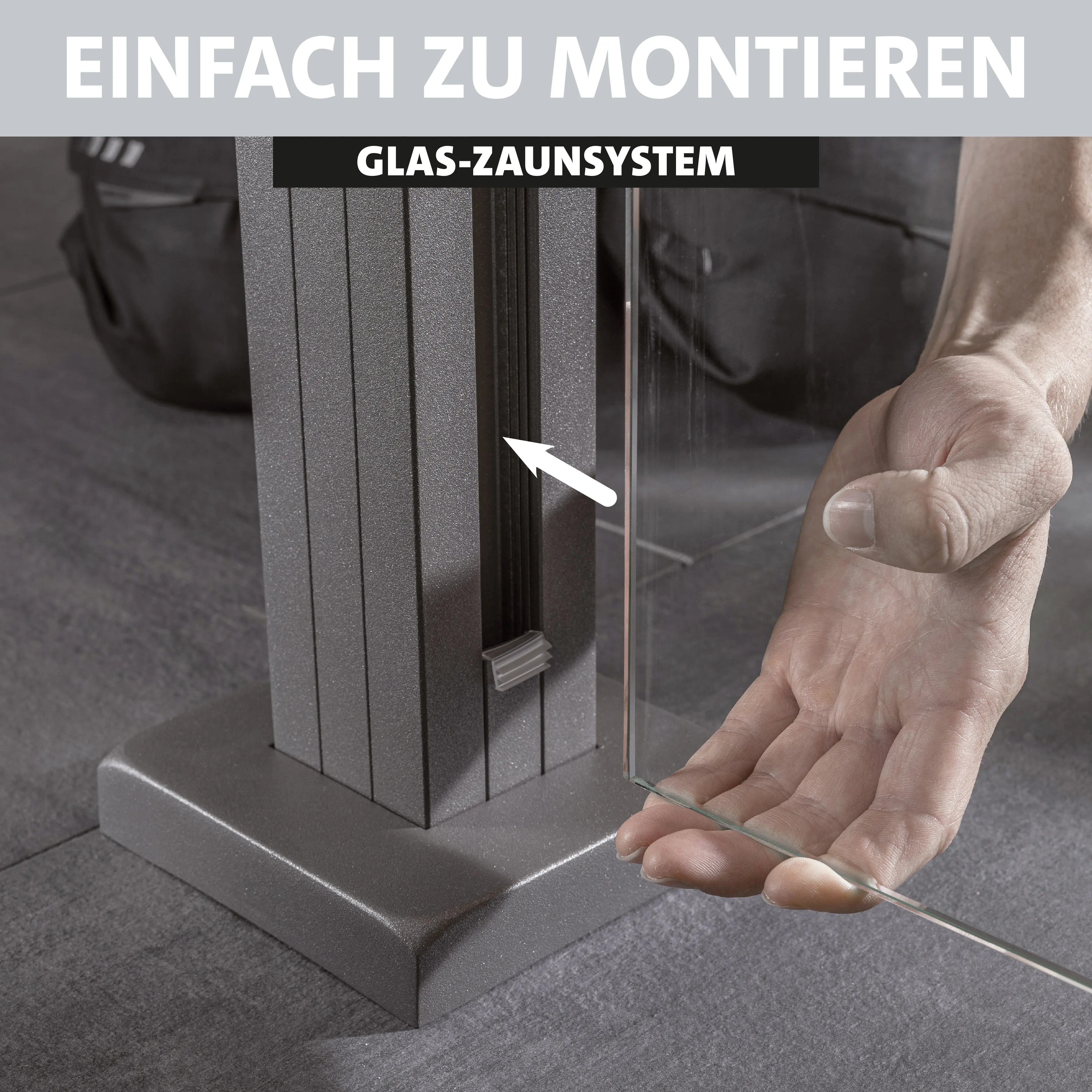 Ambiente Glaszaun Erweiterungsset Klarglas 187 x 55,7 cm weiß