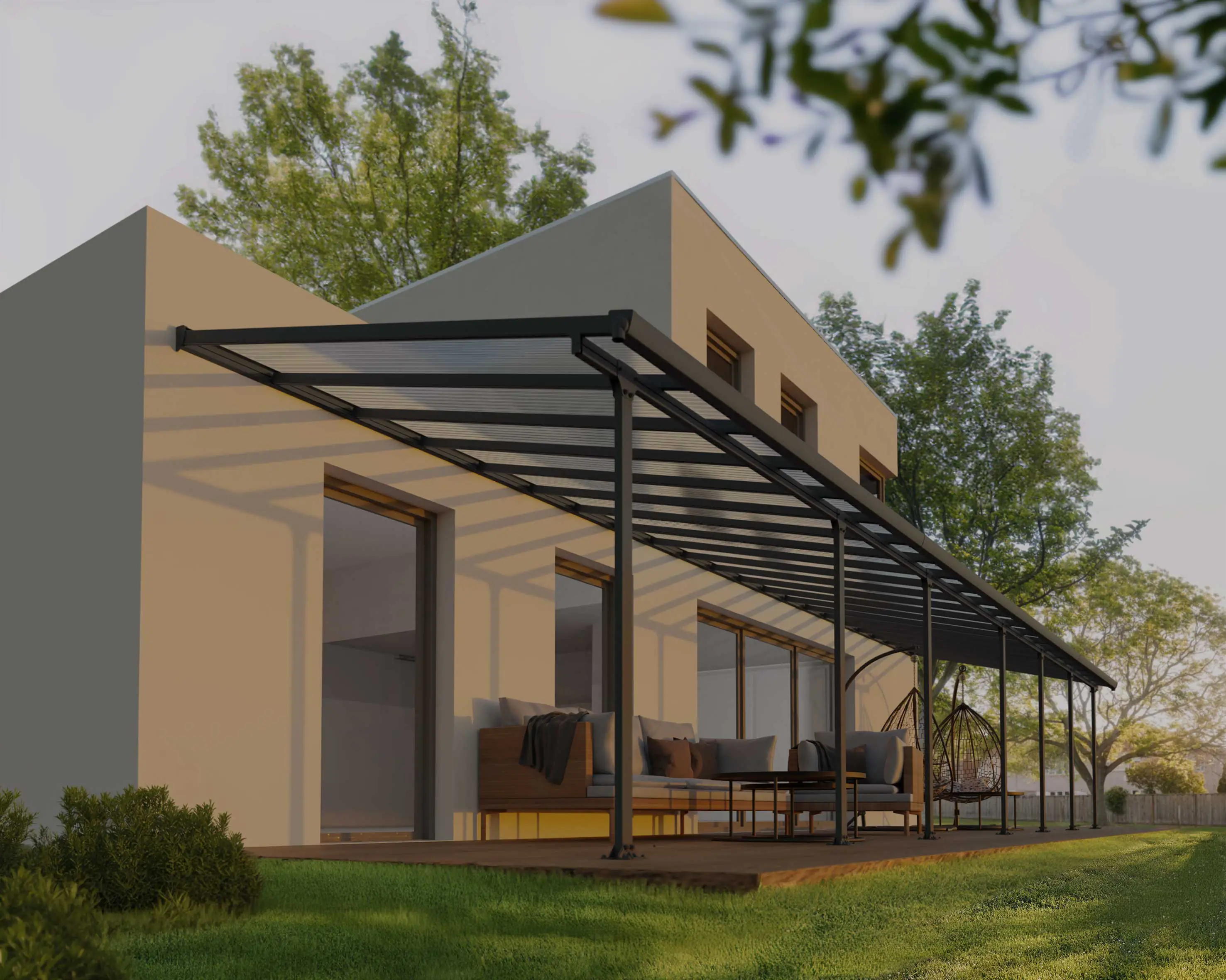 Canopia Terrassendach 1275 x 300 cm grau