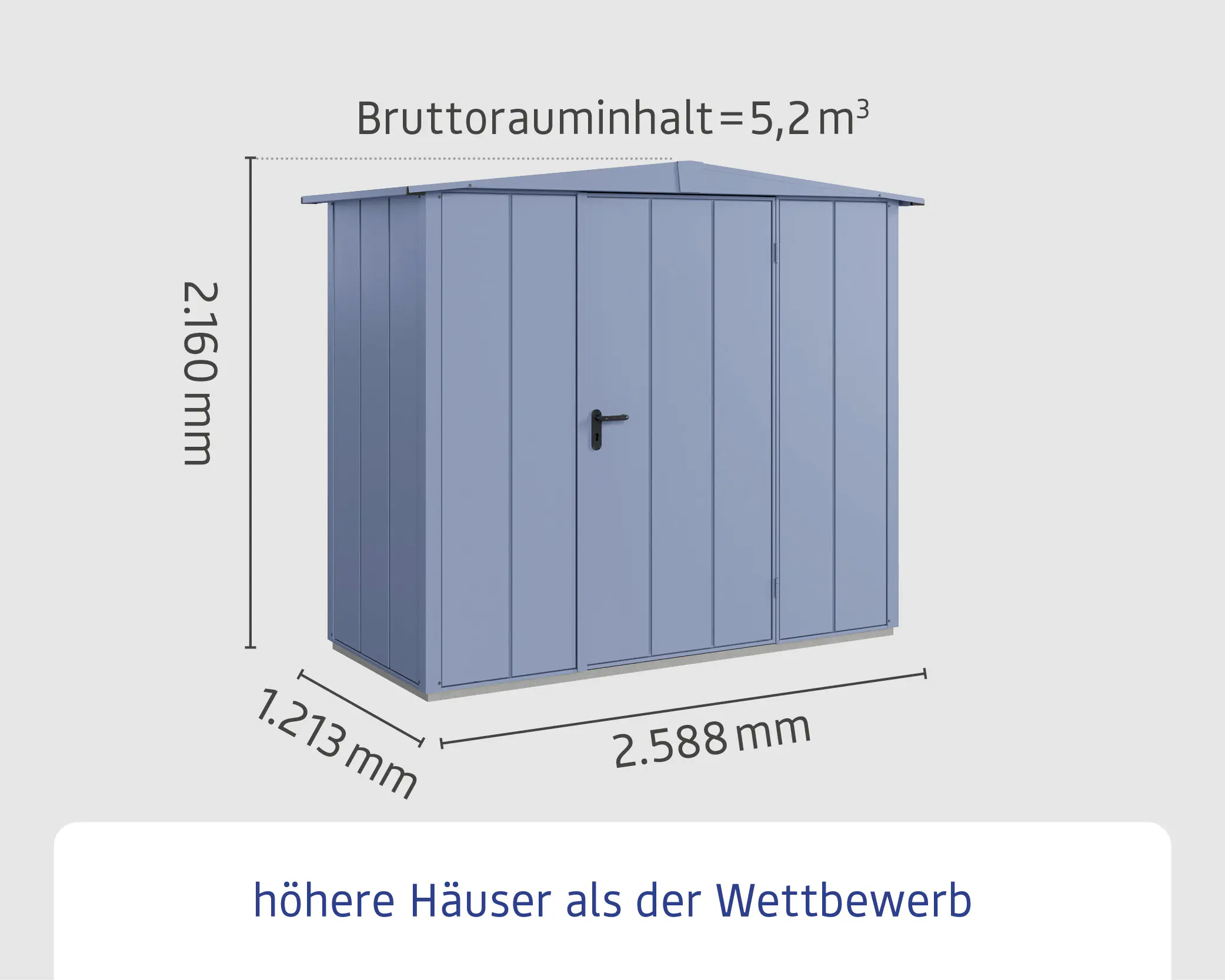 EcoStar Gerätehaus Elegant-S Typ 1 taubenblau