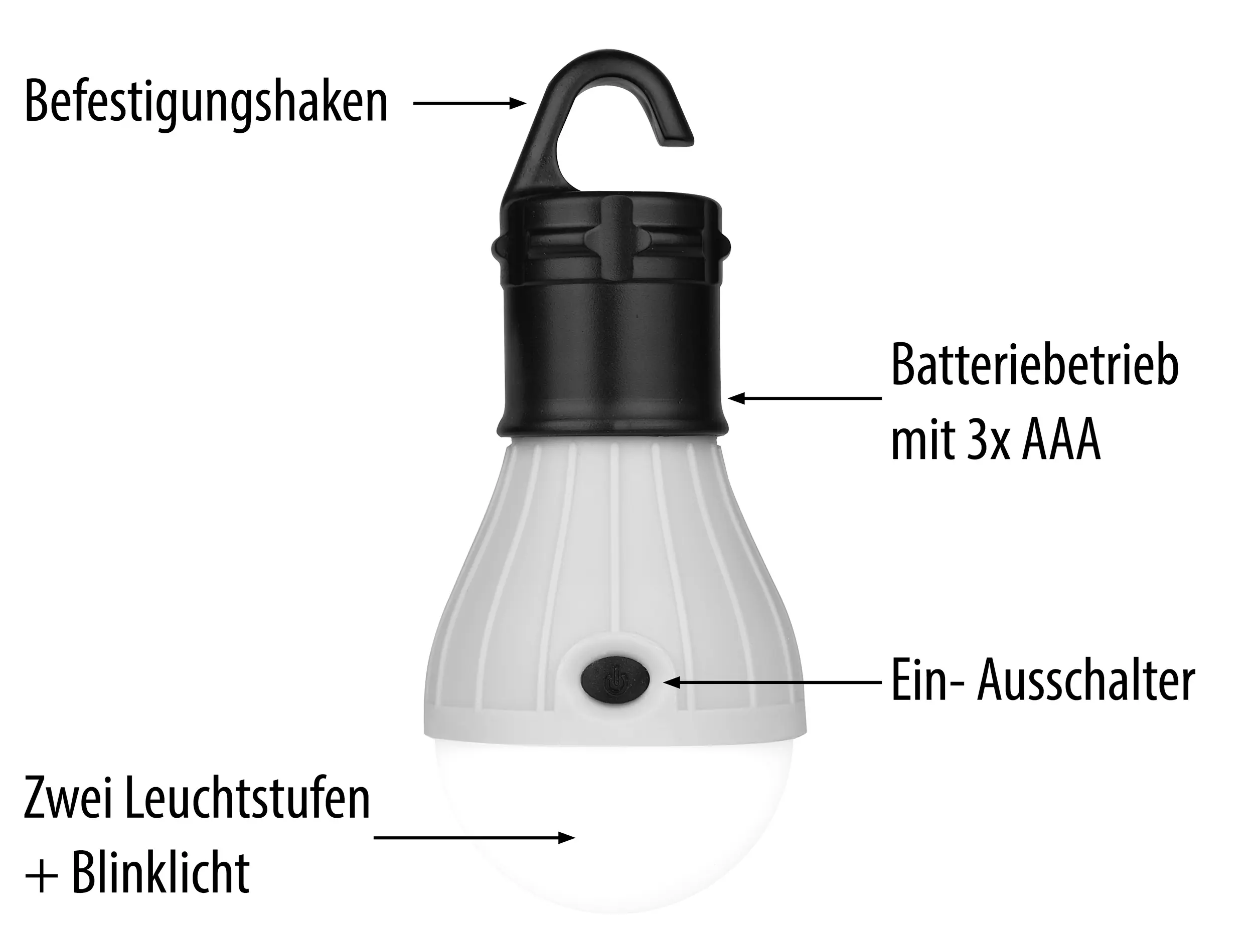 Calima Camping Hängelampe Kunststoff Batteriebetrieb