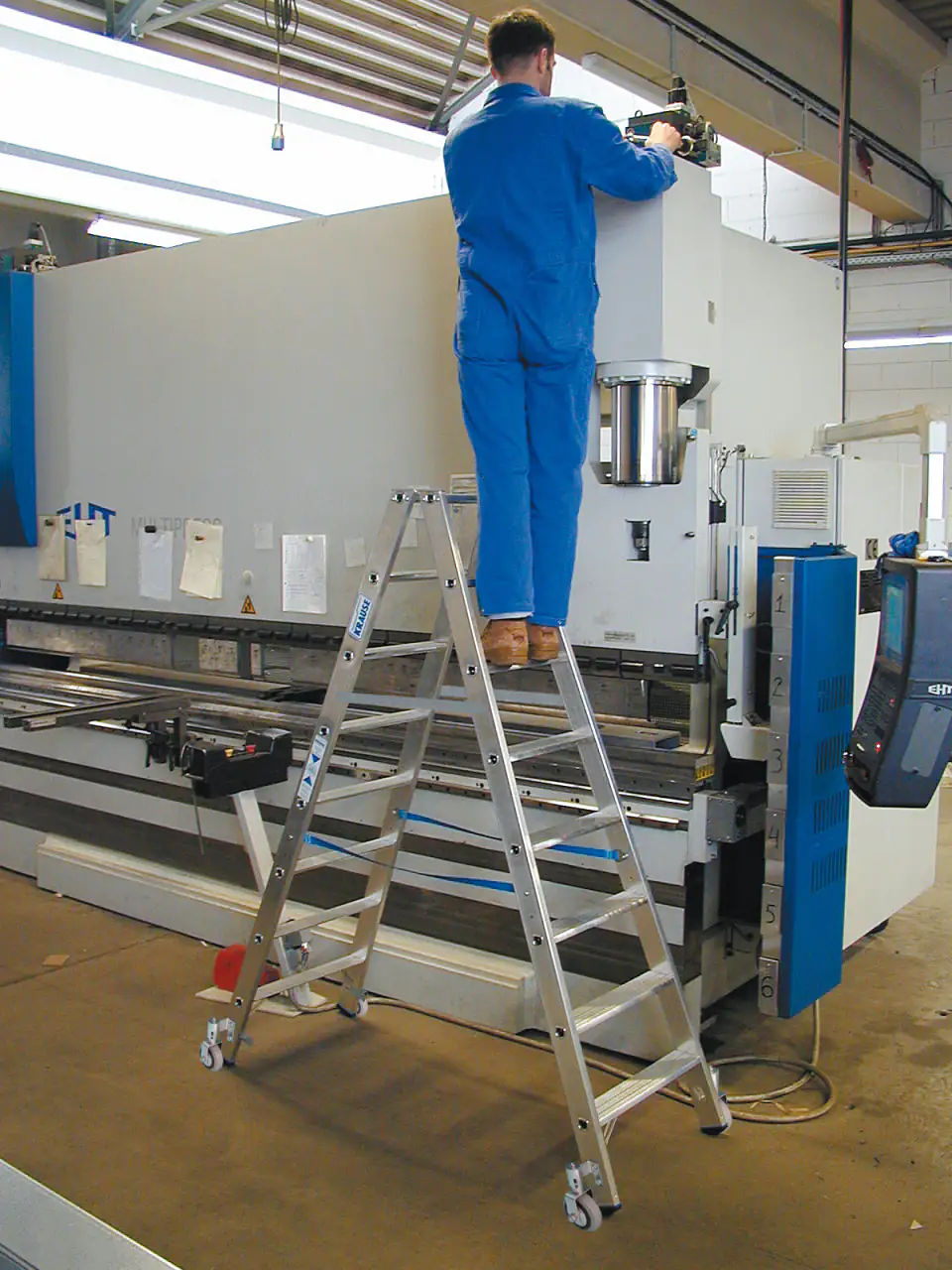 krause Aluminium-Doppelleiter STABILO fahrbar 3,40 m