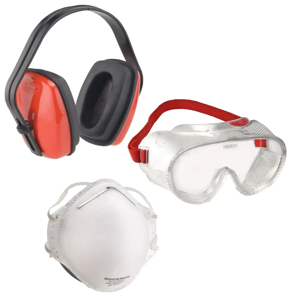Connex Arbeitsschutz-Set 3-teilig Brille Gehörschutz Maske