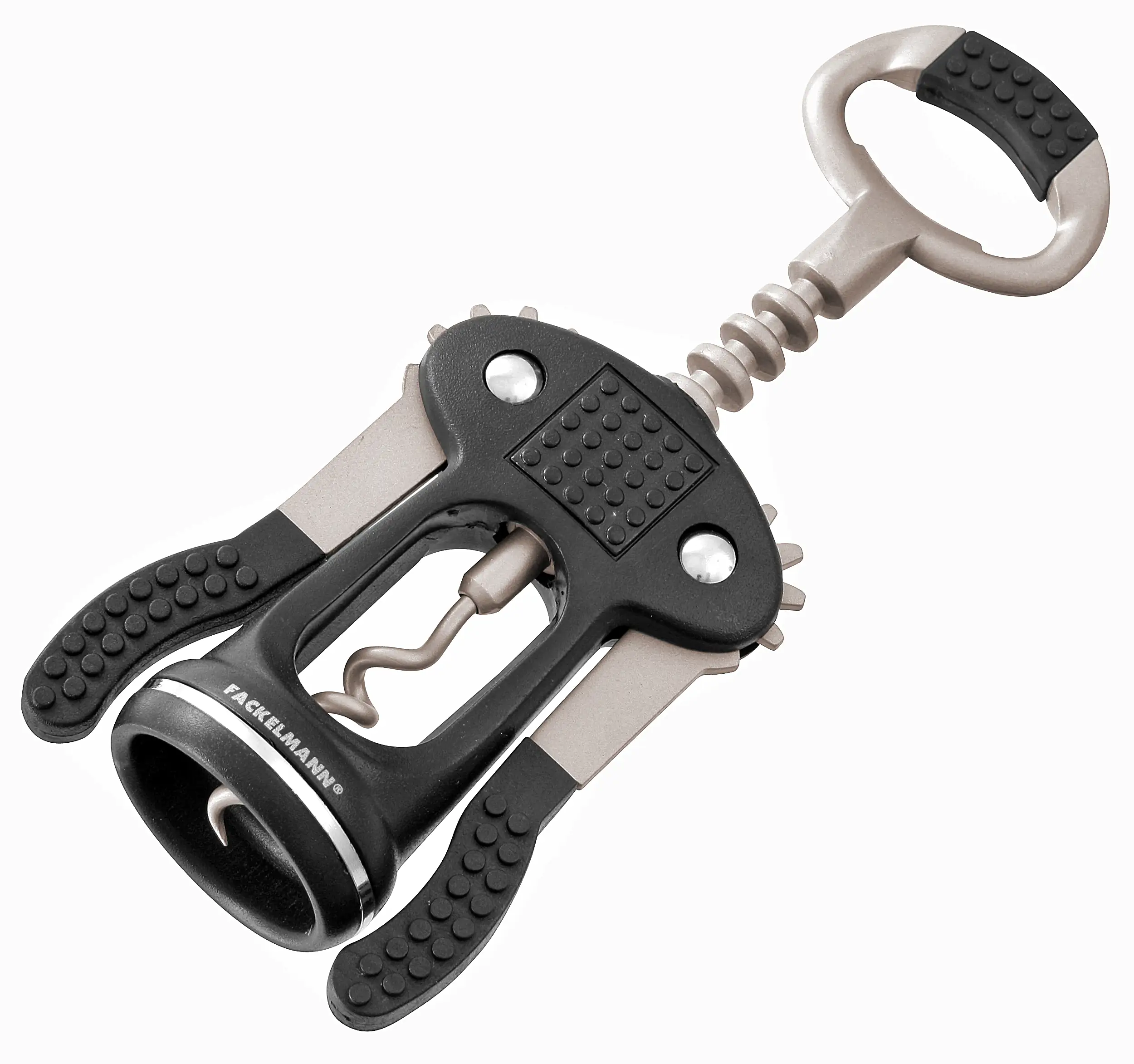 Fackelmann Hebekorkenzieher mit Flaschenöffner 17 cm