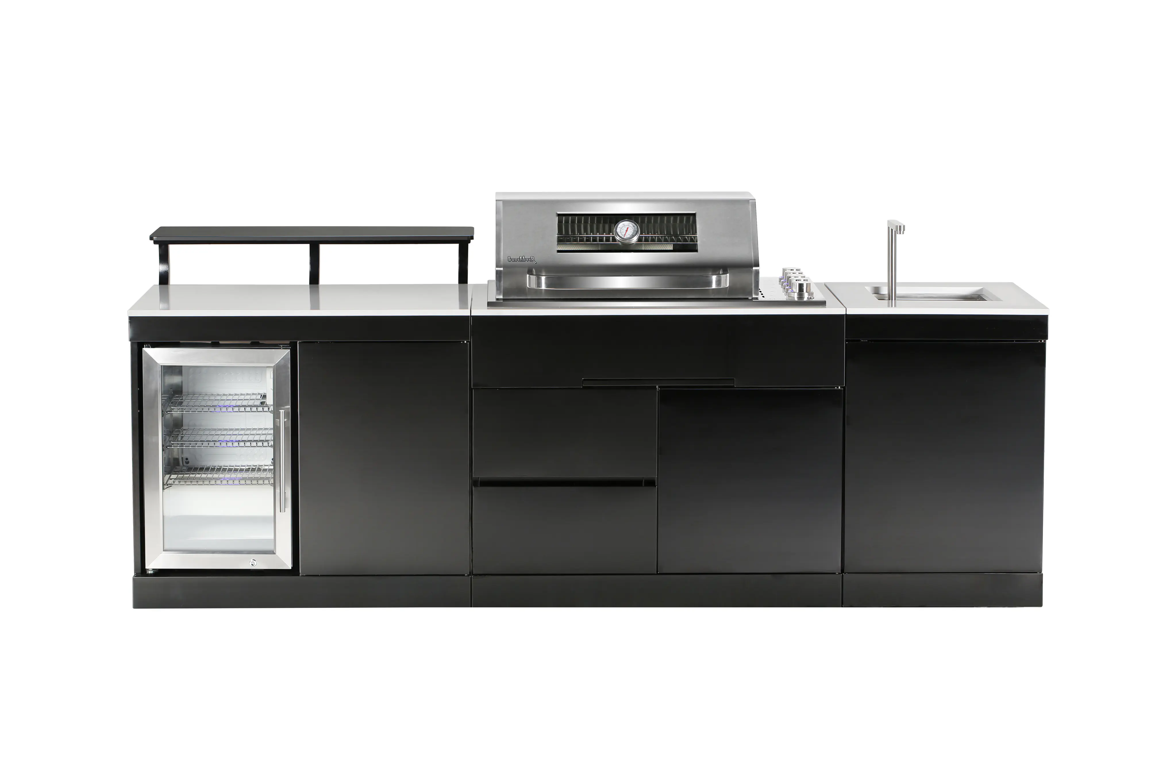 Buschbeck Outdoorküche Bradford inkl. Kühlschrank und Spüle mit Armatur