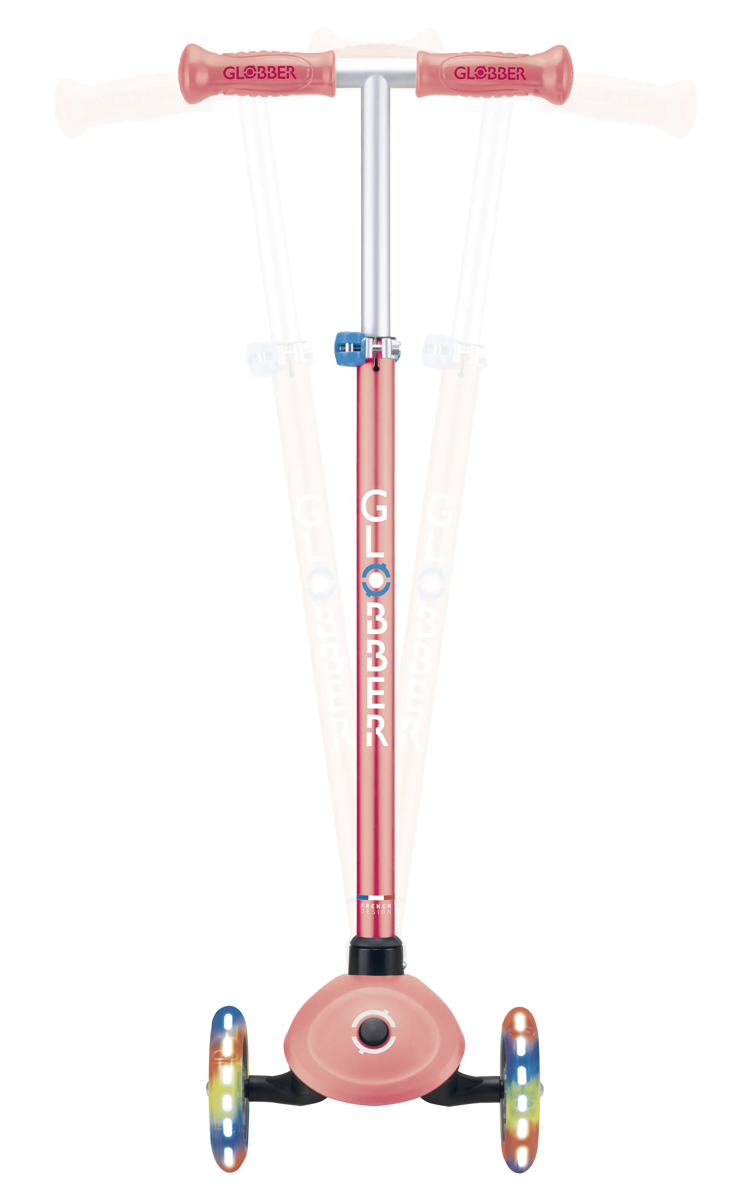 Globber Scooter für Kinder mit Leuchtrollen Primo Plus Lights fuchsia/pink