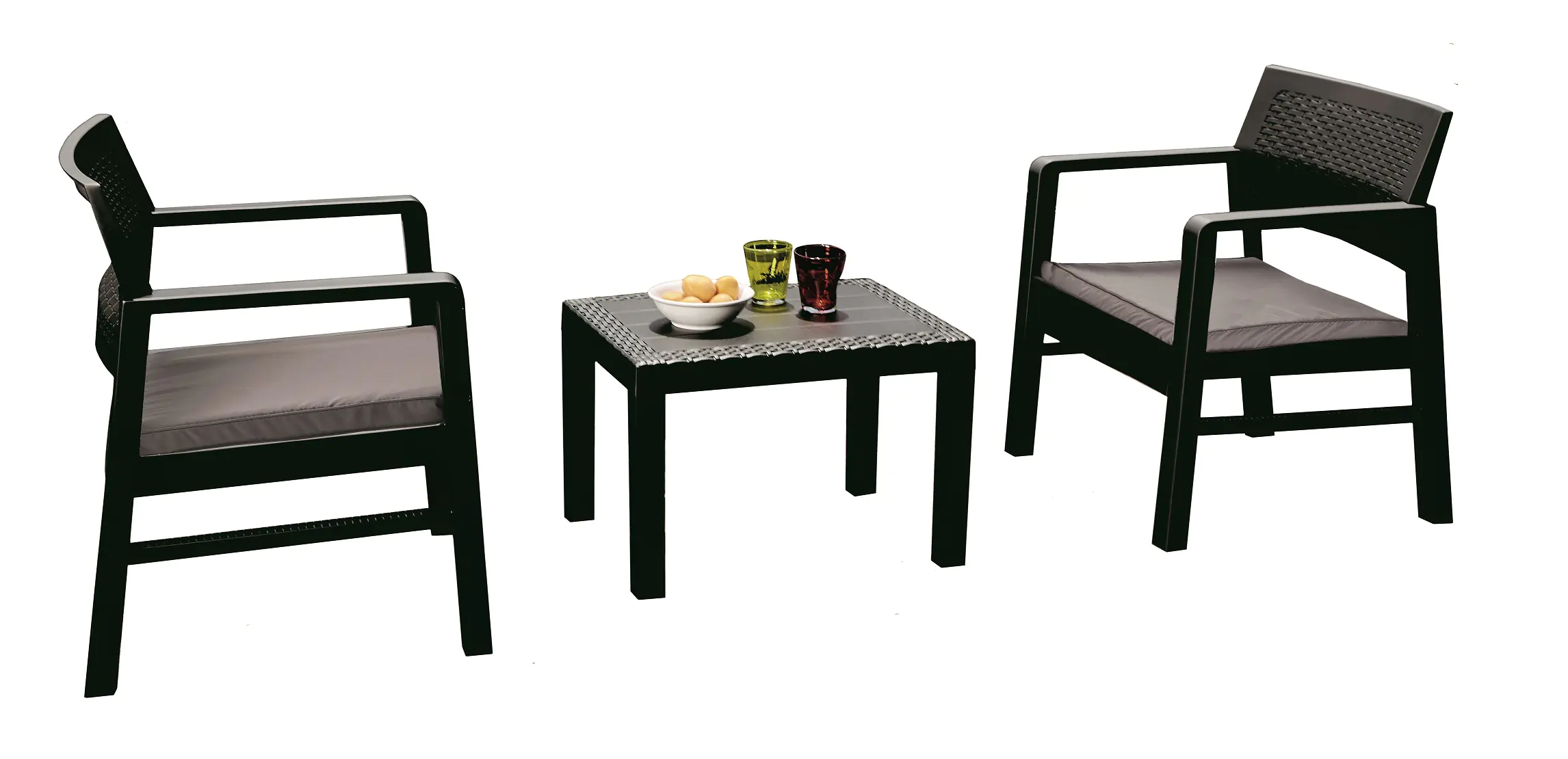 Progarden Balkonmöbel-Set Kraka anthrazit 3-teilig polypropylen