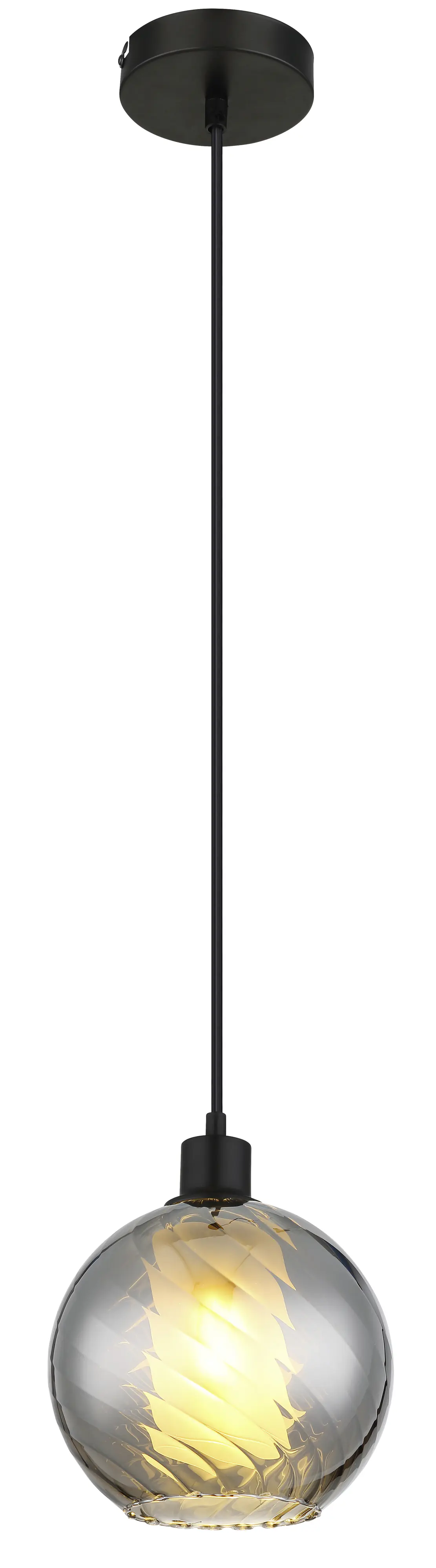 Globo Hängeleuchte Ulf Ø 20 x 120 cm Glas schwarz matt