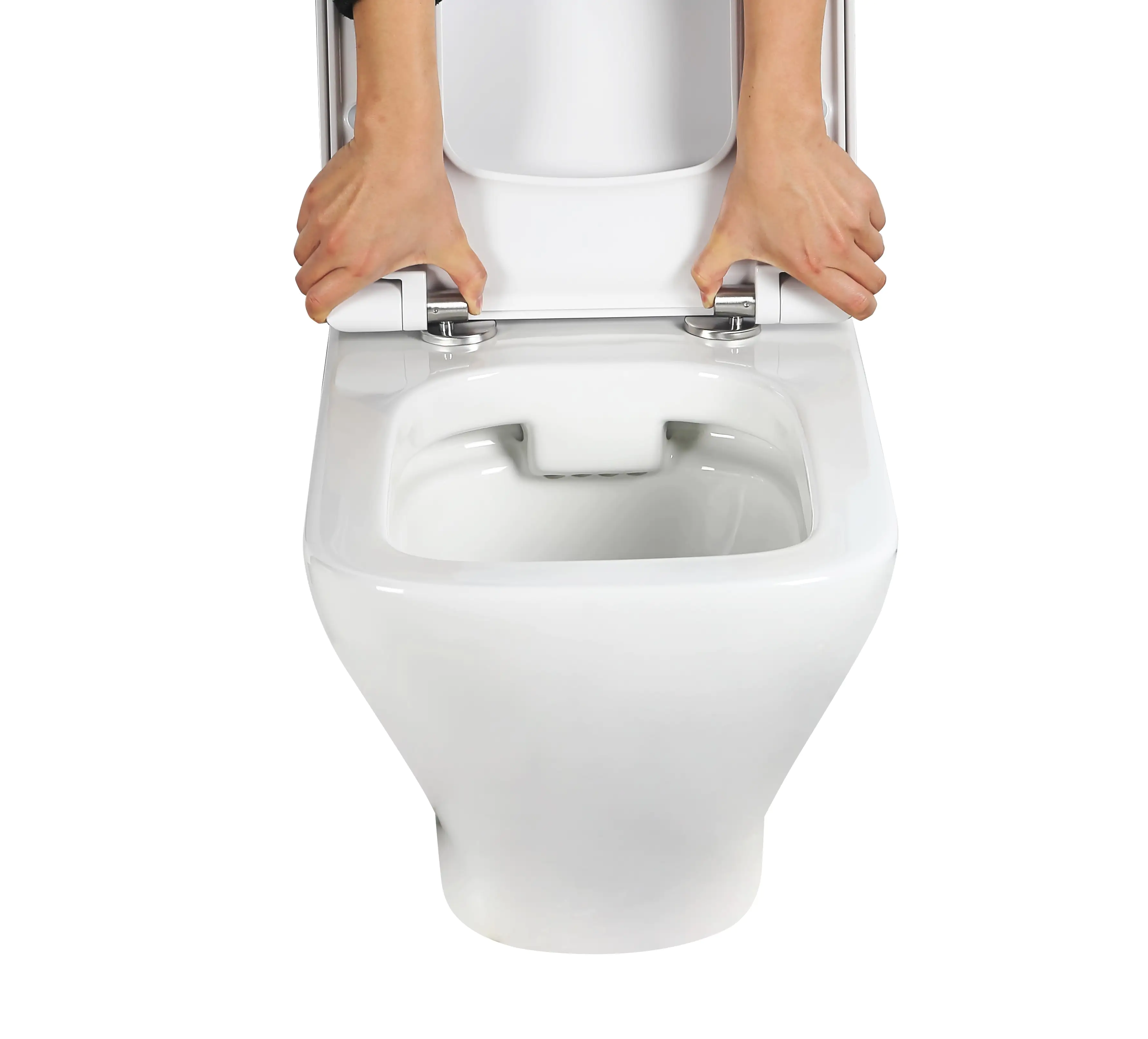 Primaster Wand WC spülrandlos Serena Tiefspüler weiß inkl. WC Sitz