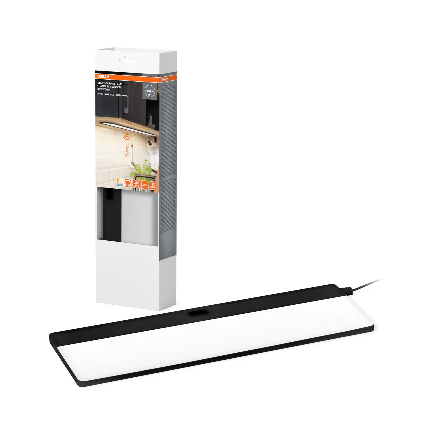 Osram LED Unterbauleuchte Undercabinet Panel rahmenlos 5 Watt 30x10 cm dimmbar