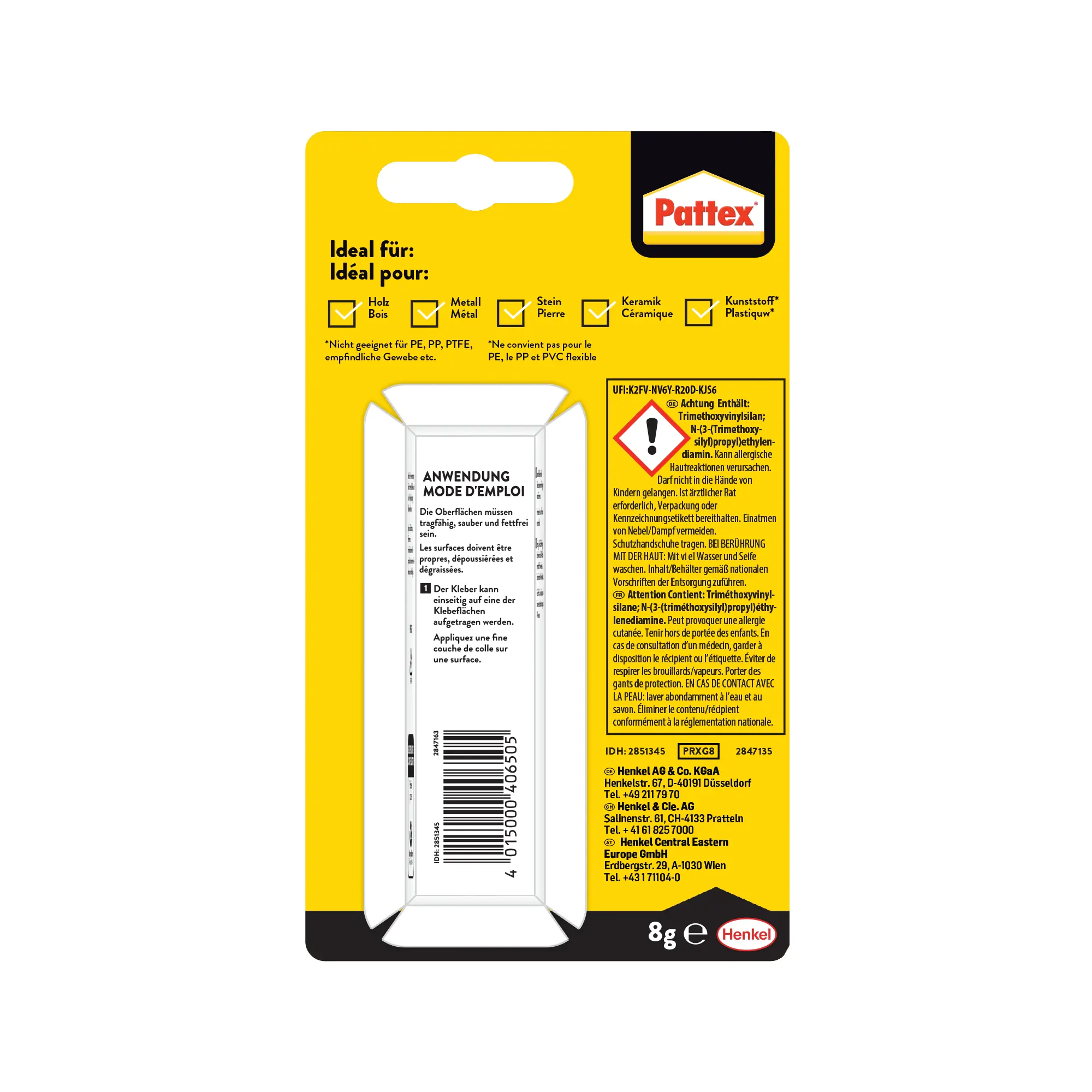 Pattex Repair Extreme Alleskleber-Gel 8 g Tube, kristallklar