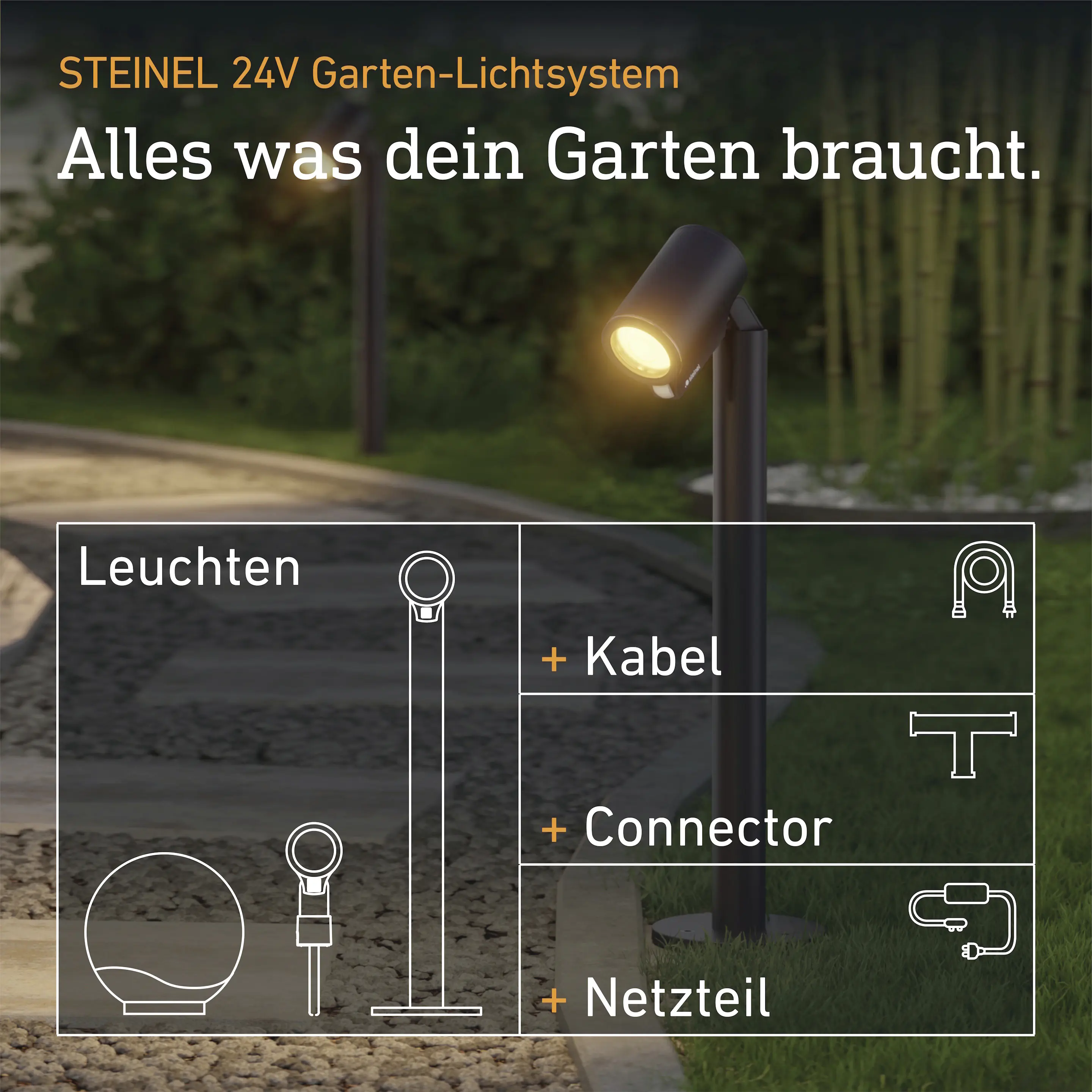 Steinel LED Wegeleuchte Spot Way 24V Bewegungssensor warmweiß-neutralweiß RGB anthrazit