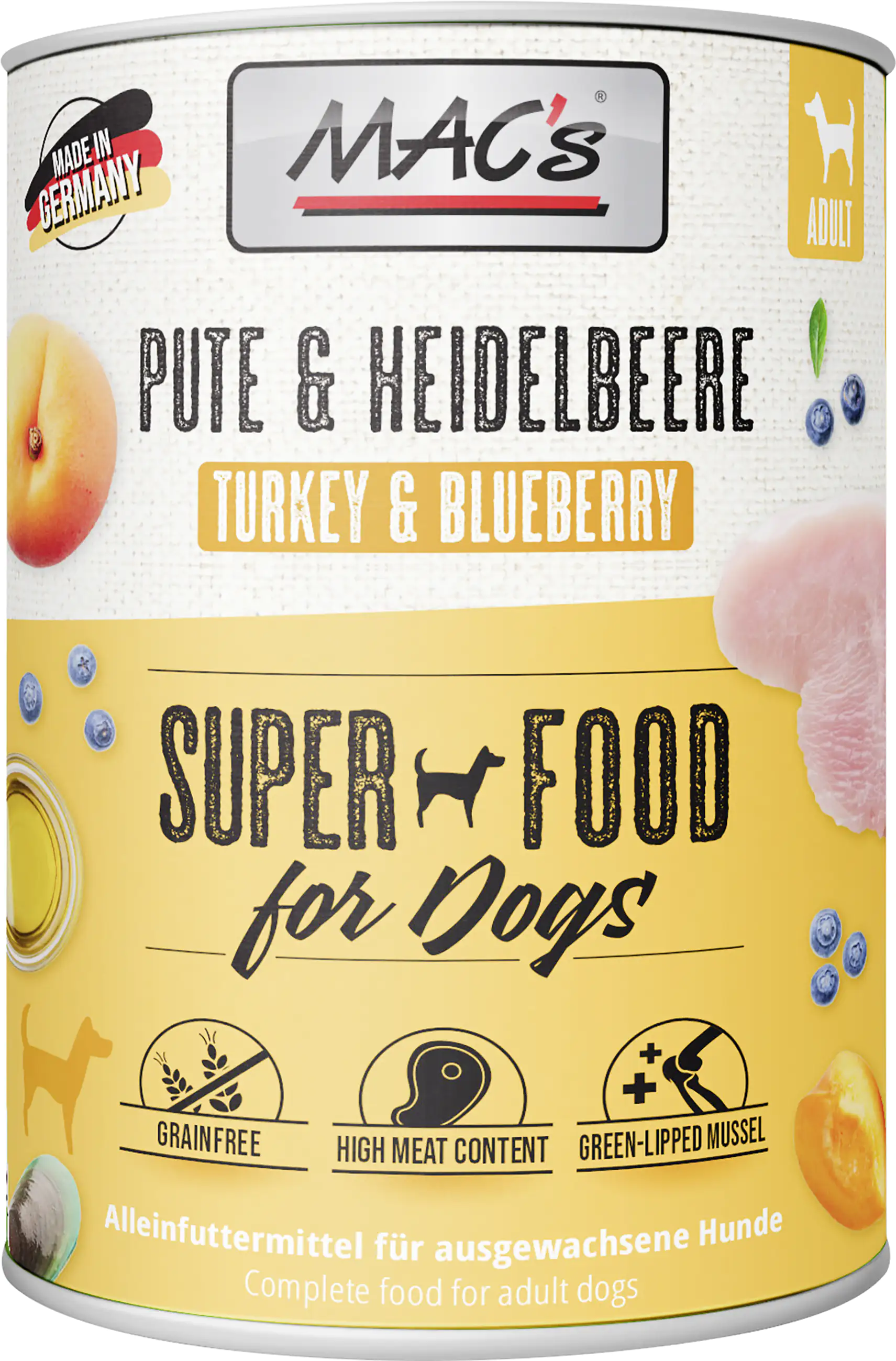 Macs Dog Hundenassfutter Adult getreidefrei 800 g Pute