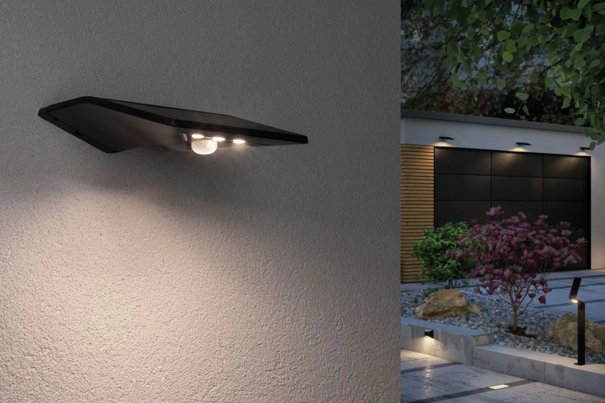 Paulmann LED Solar-Wandleuchte Yoko anthrazit warmweiß Bewegungsmelder