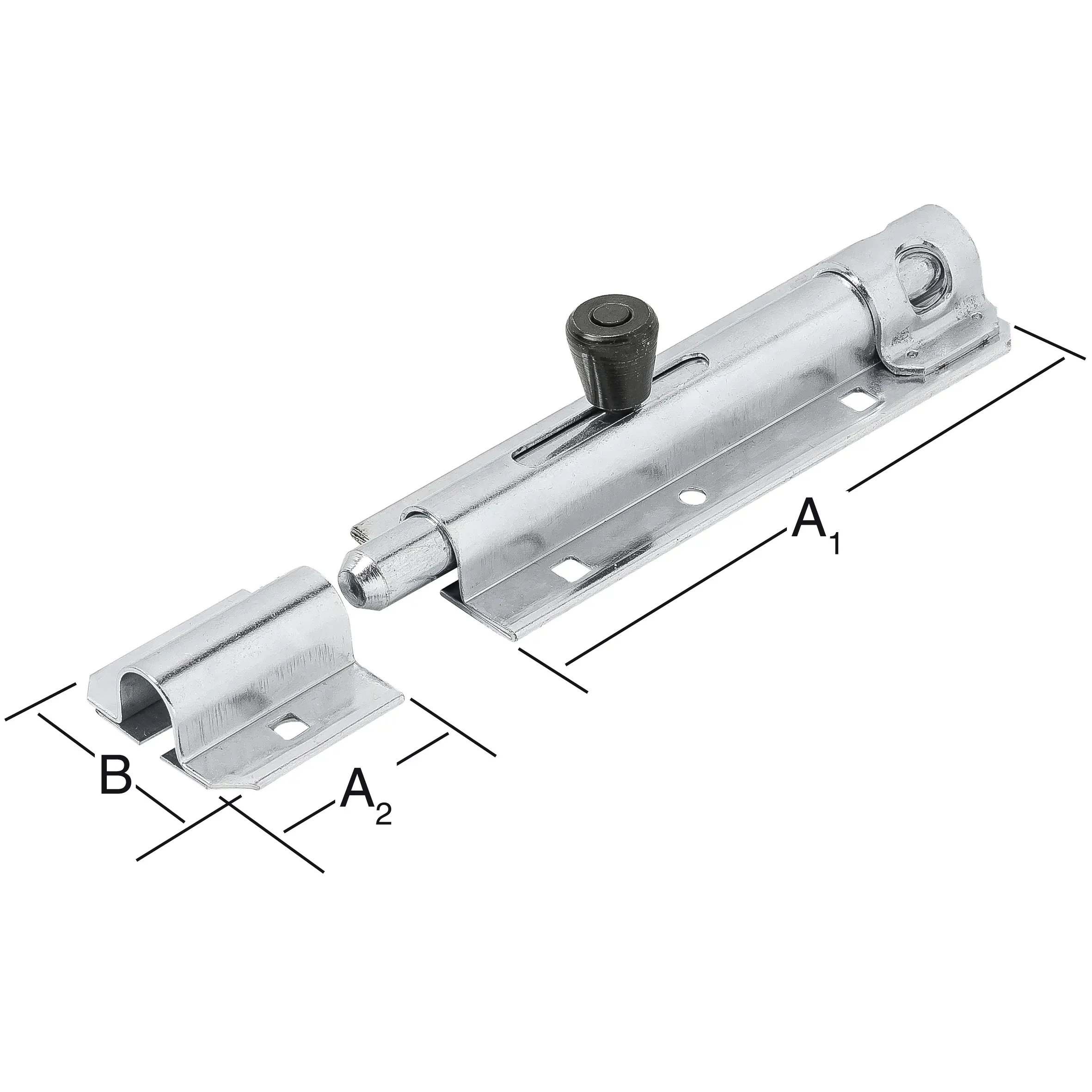 Vormann Bolzen-Türschlossriegel verzinkt 130/40 x 43 mm