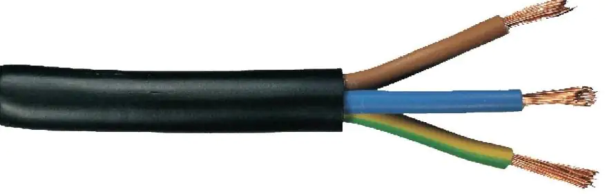 Erdkabel NYY-J 3 x 2,5 - 1 Meter, schwarz