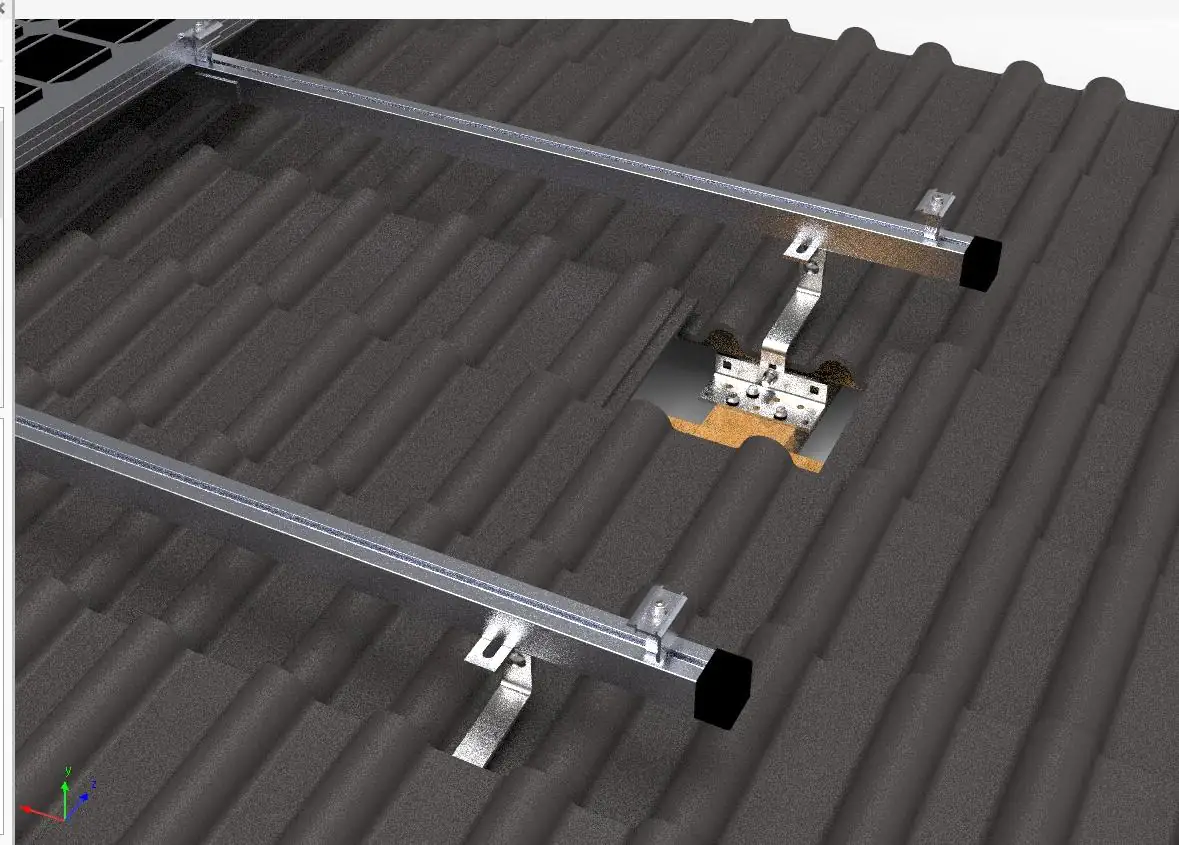 Sunlit Ziegeldach-Halterung für 4 Solarmodule 