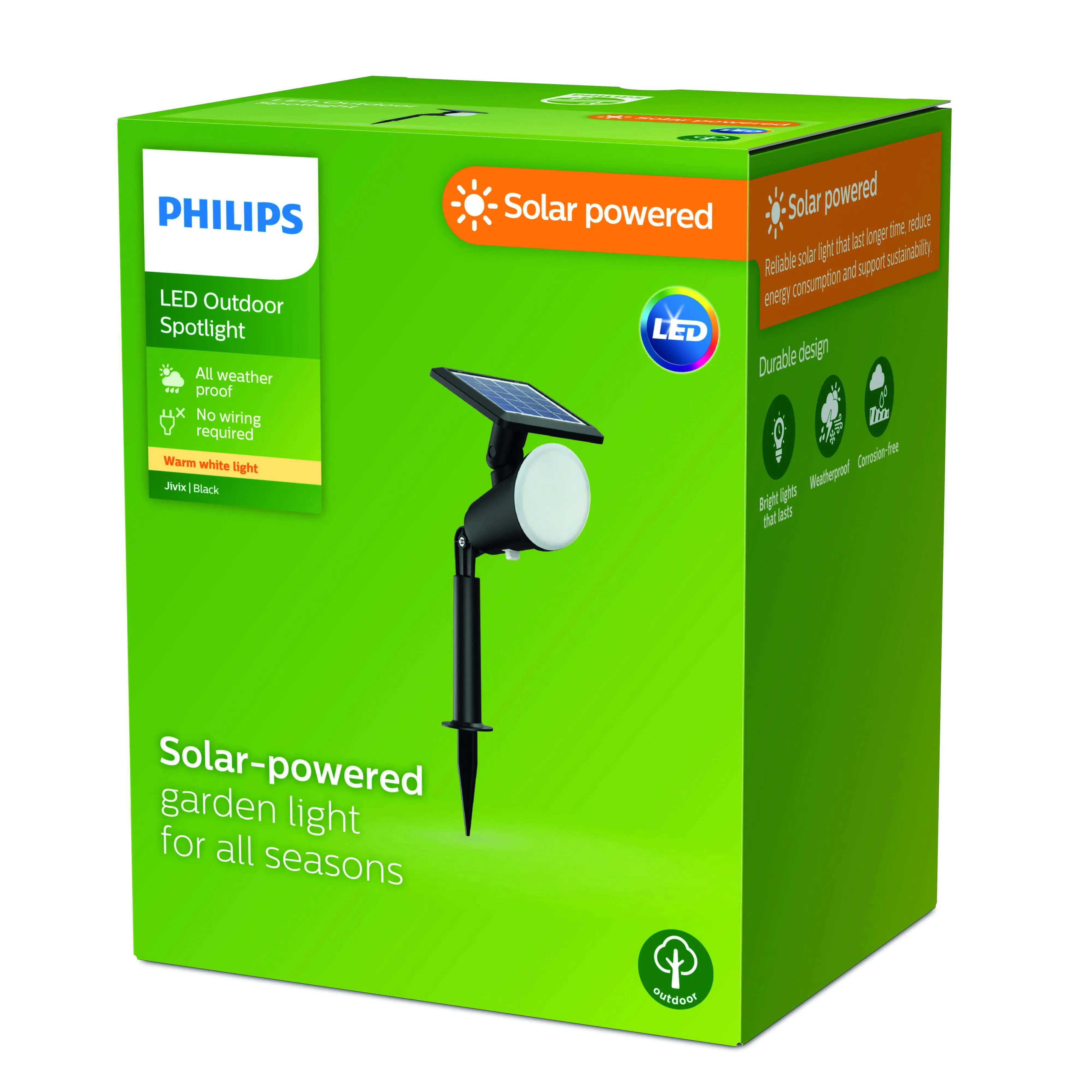 Philips LED Solar-Strahler Jivix schwarz 32,2 x 10,5 cm mit Erdspieß
