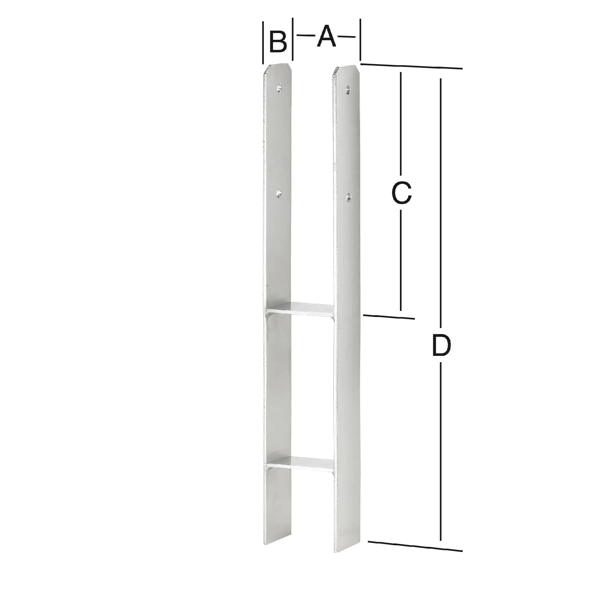 Vormann H-Pfostenanker 91 x 60 x 300/600 mm